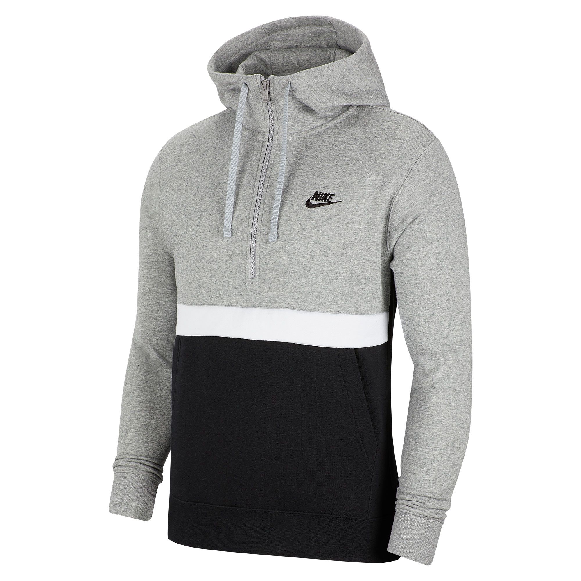 Sudadera con Capucha NSW Club Fleece 1/2 Gris - Fútbol Factory