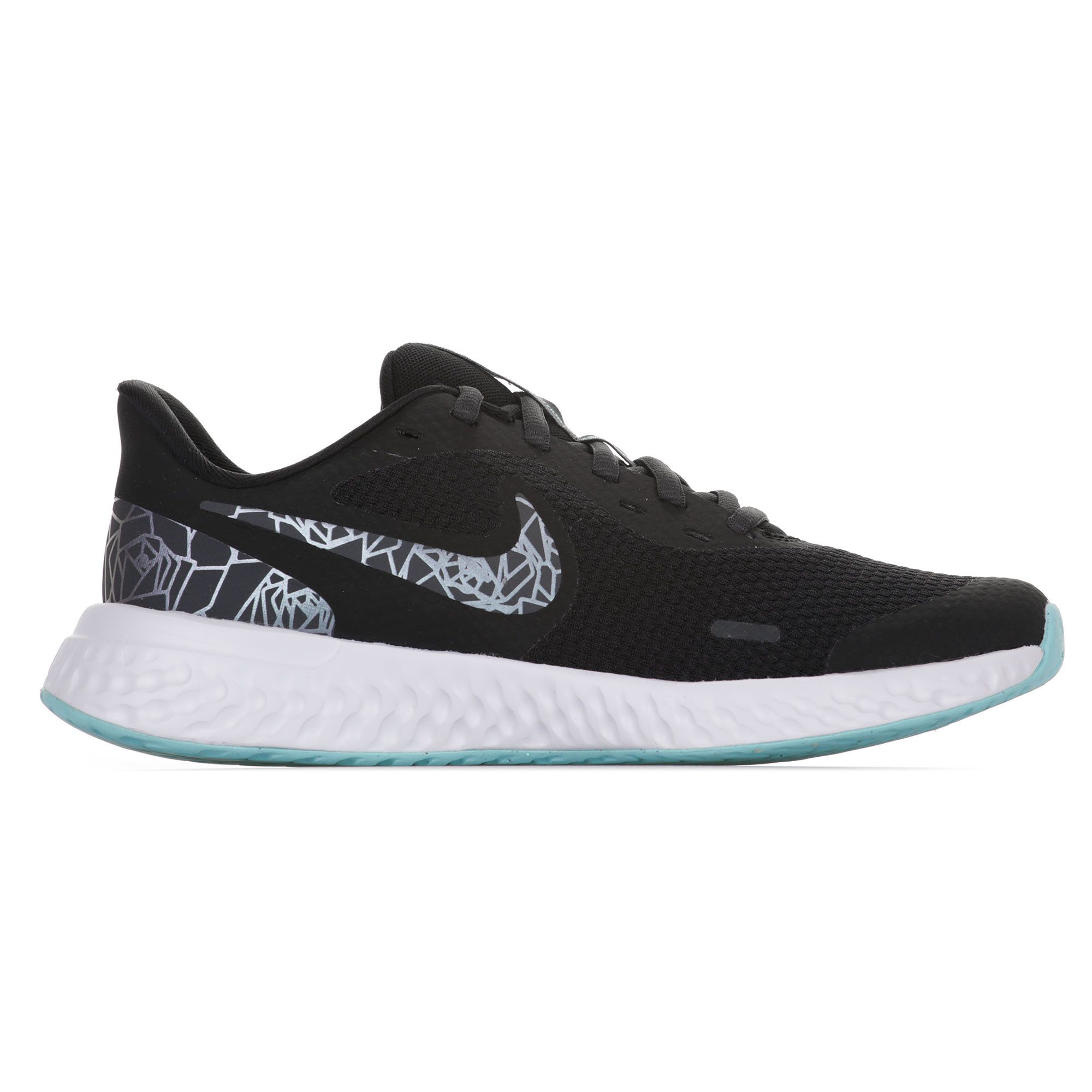 Zapatillas de Running Revolution 5 Rebel Velcro Infantil Negro - Fútbol Factory