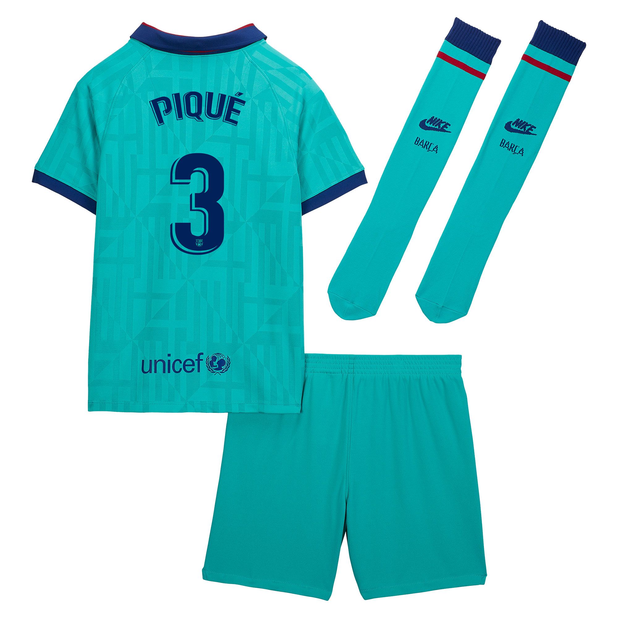 Conjunto 3ª FC Barcelona 2019/2020 Infantil Verde Piqué - Fútbol Factory