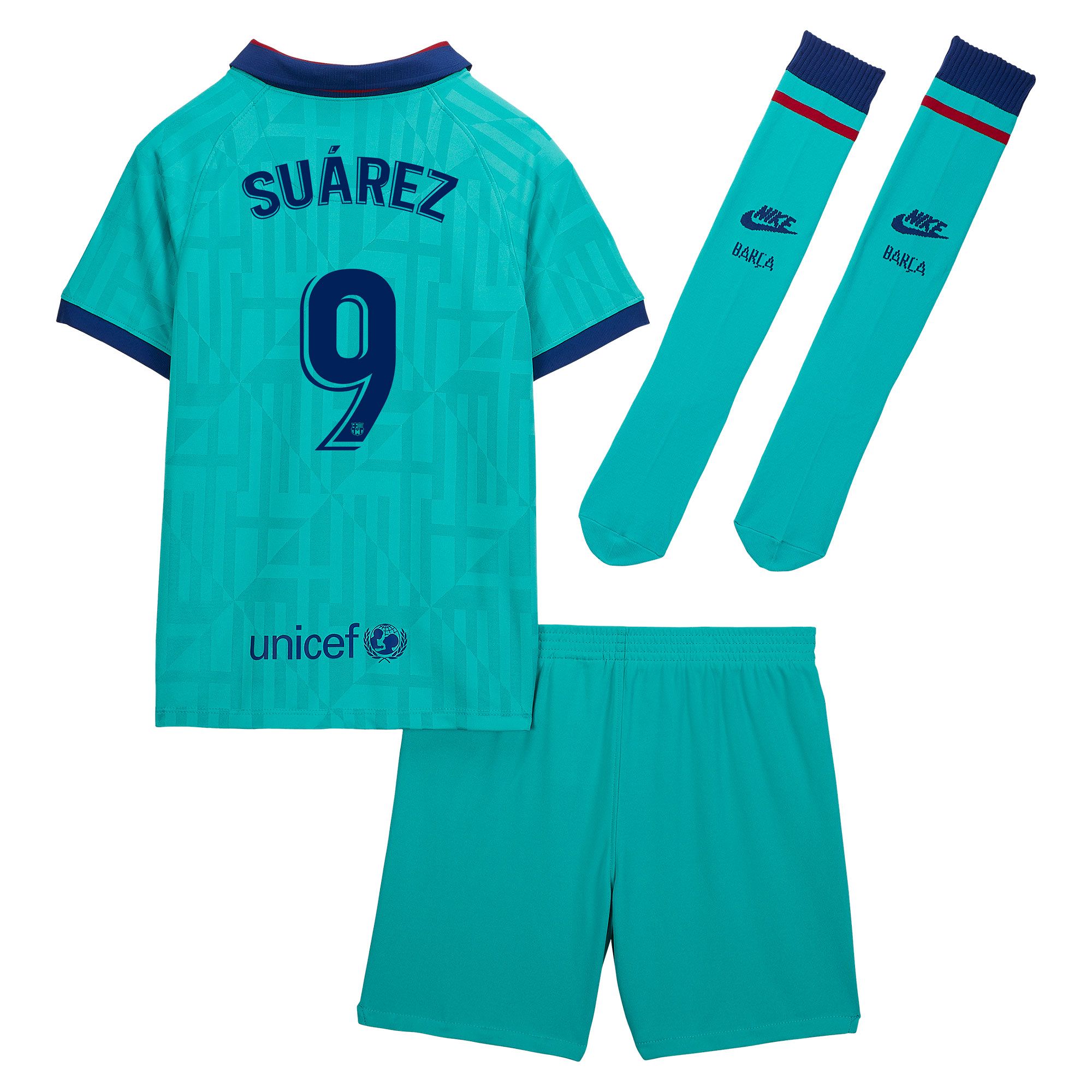 Conjunto 3ª FC Barcelona 2019/2020 Infantil Verde Suárez - Fútbol Factory
