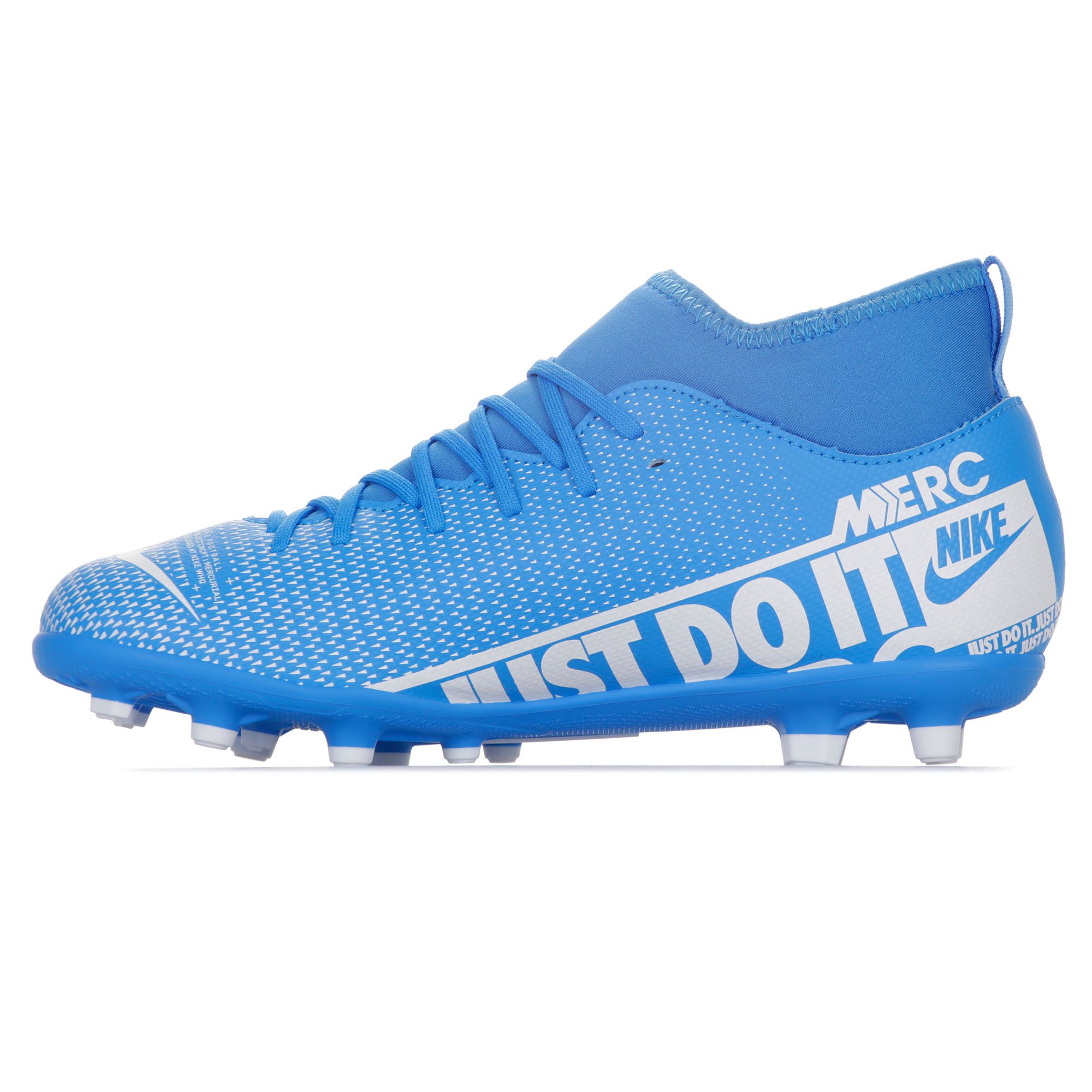 Botas de Fútbol Mercurial Superfly 7 Club FG/MG Junior Azul Blanco - Fútbol Factory