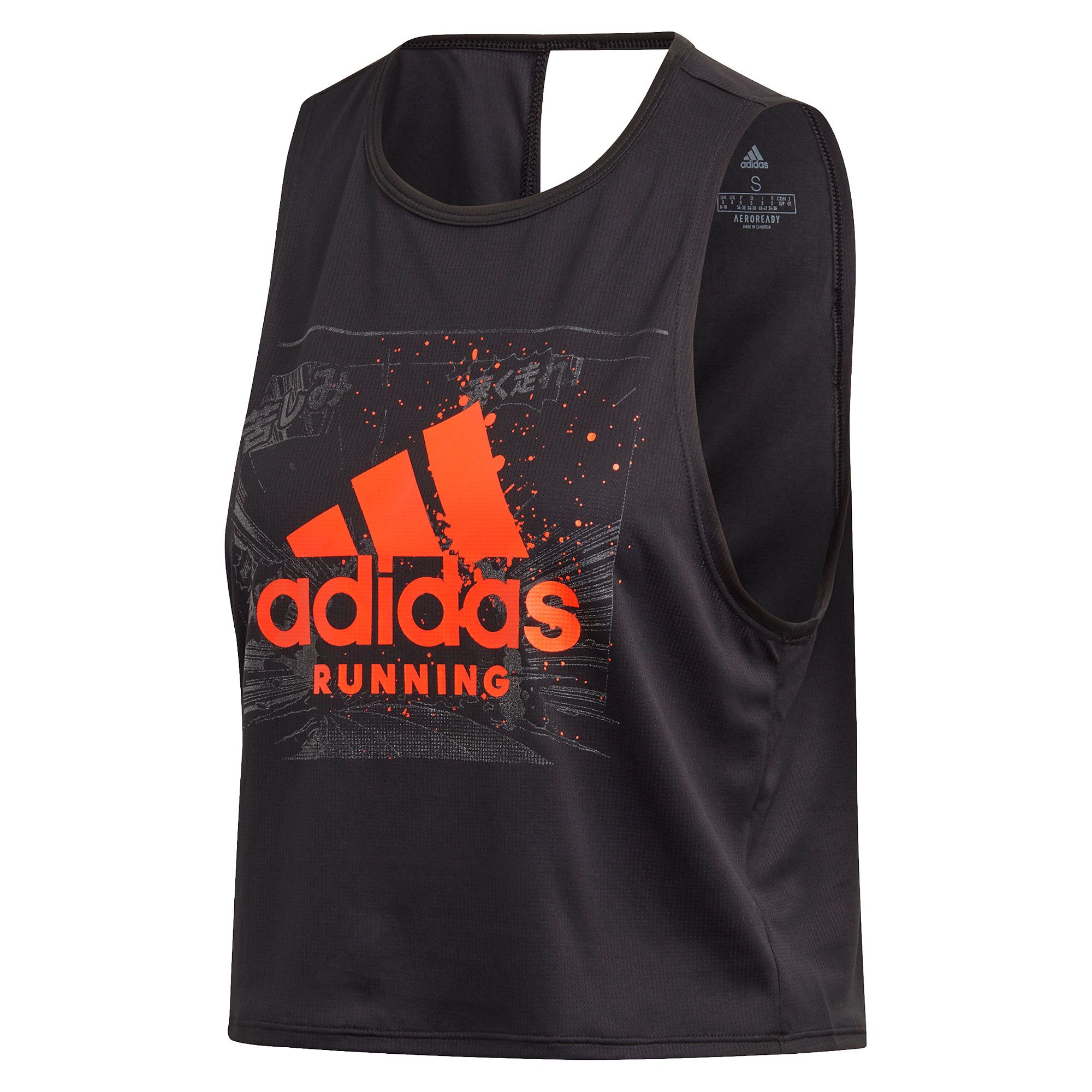 Camiseta de Running Fast Graphic Crop Mujer Negro - Fútbol Factory