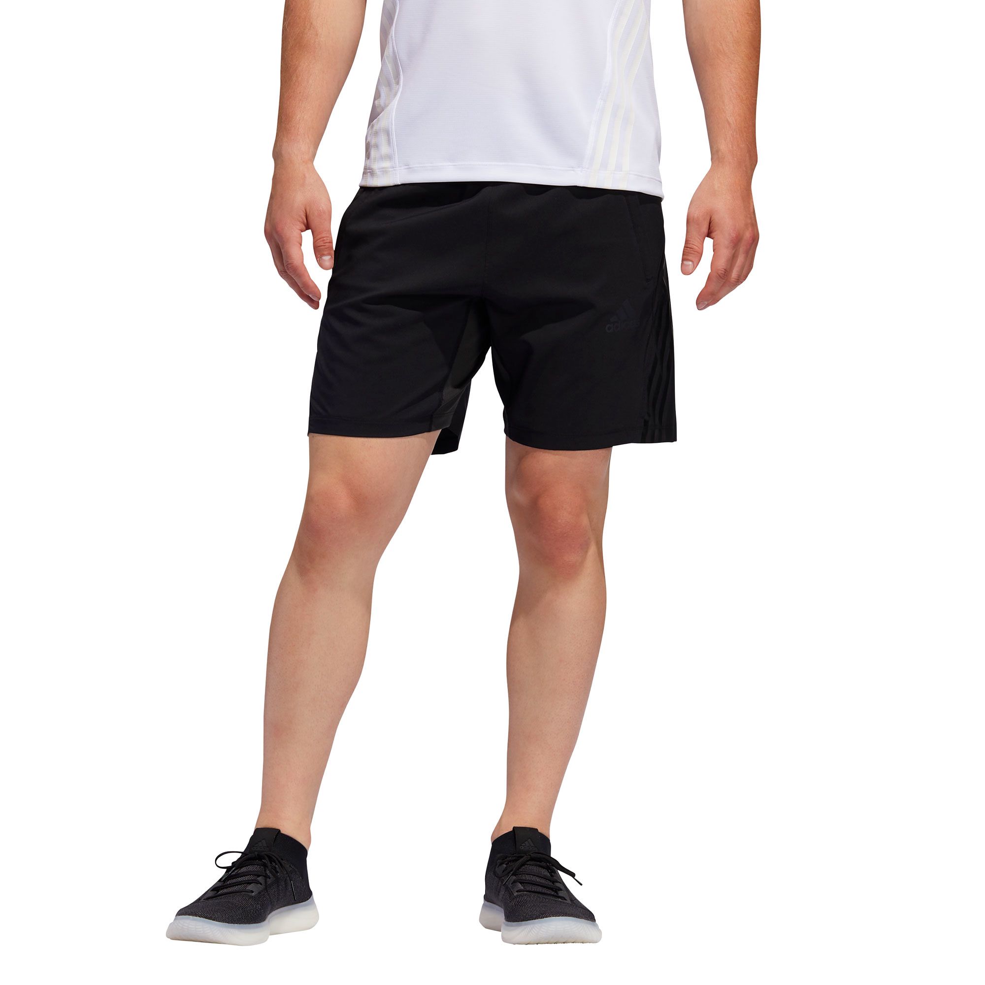 Pantalón Corto de Training AEROREADY 8 Tres Bandas Negro - Fútbol Factory