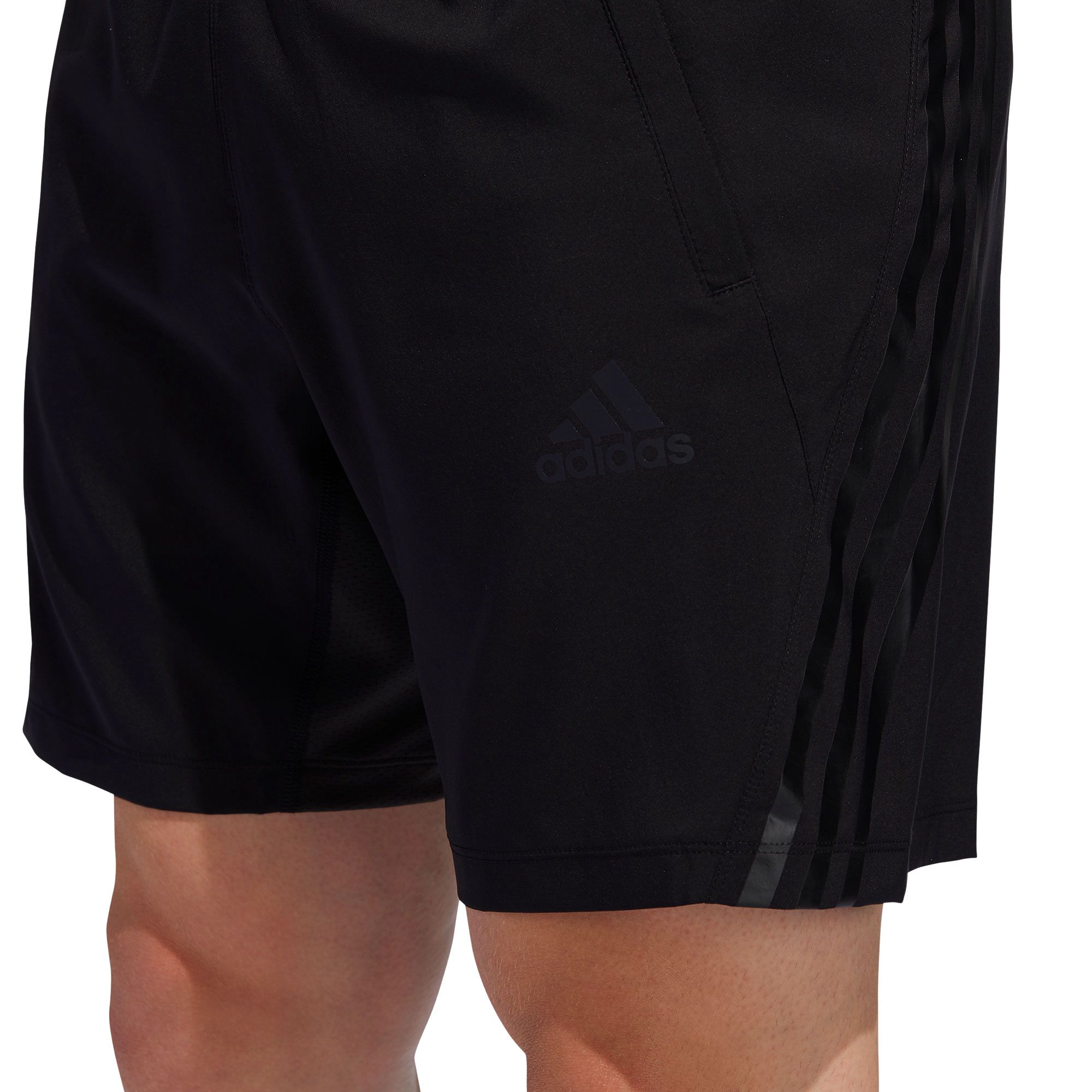 Pantalón Corto de Training AEROREADY 8 Tres Bandas Negro - Fútbol Factory