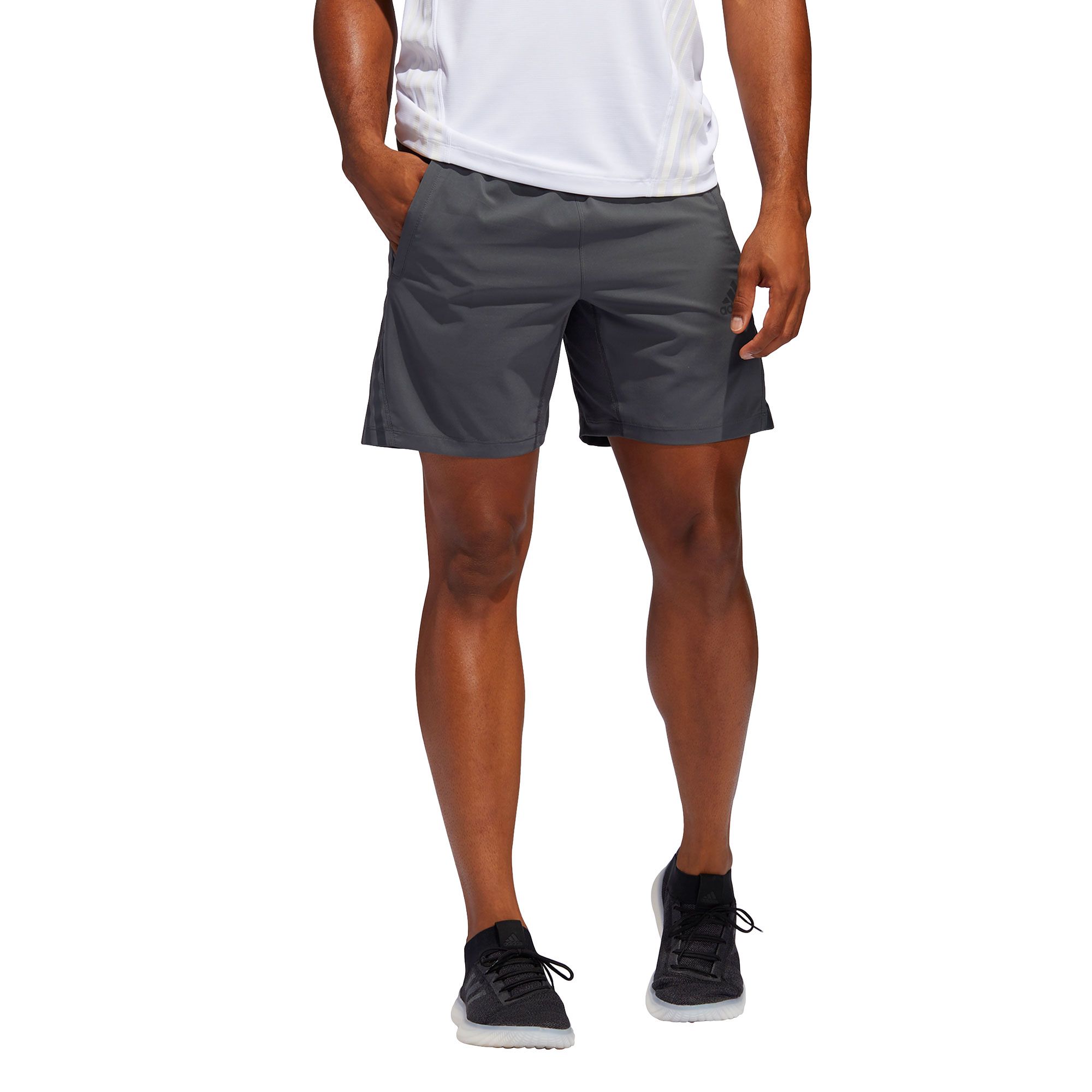 Pantalón Corto de Training Aeroready 8 Tres Bandas Gris - Fútbol Factory