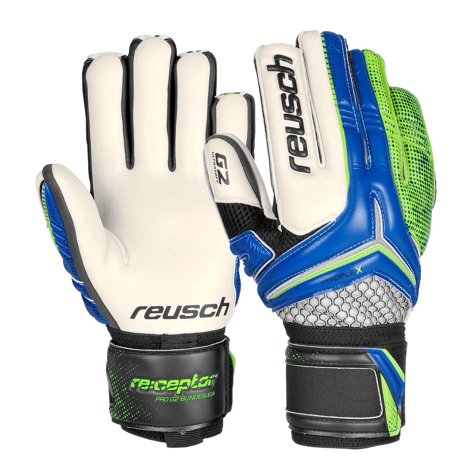 Guantes Receptor Pro G2 Azul Verde - Fútbol Factory