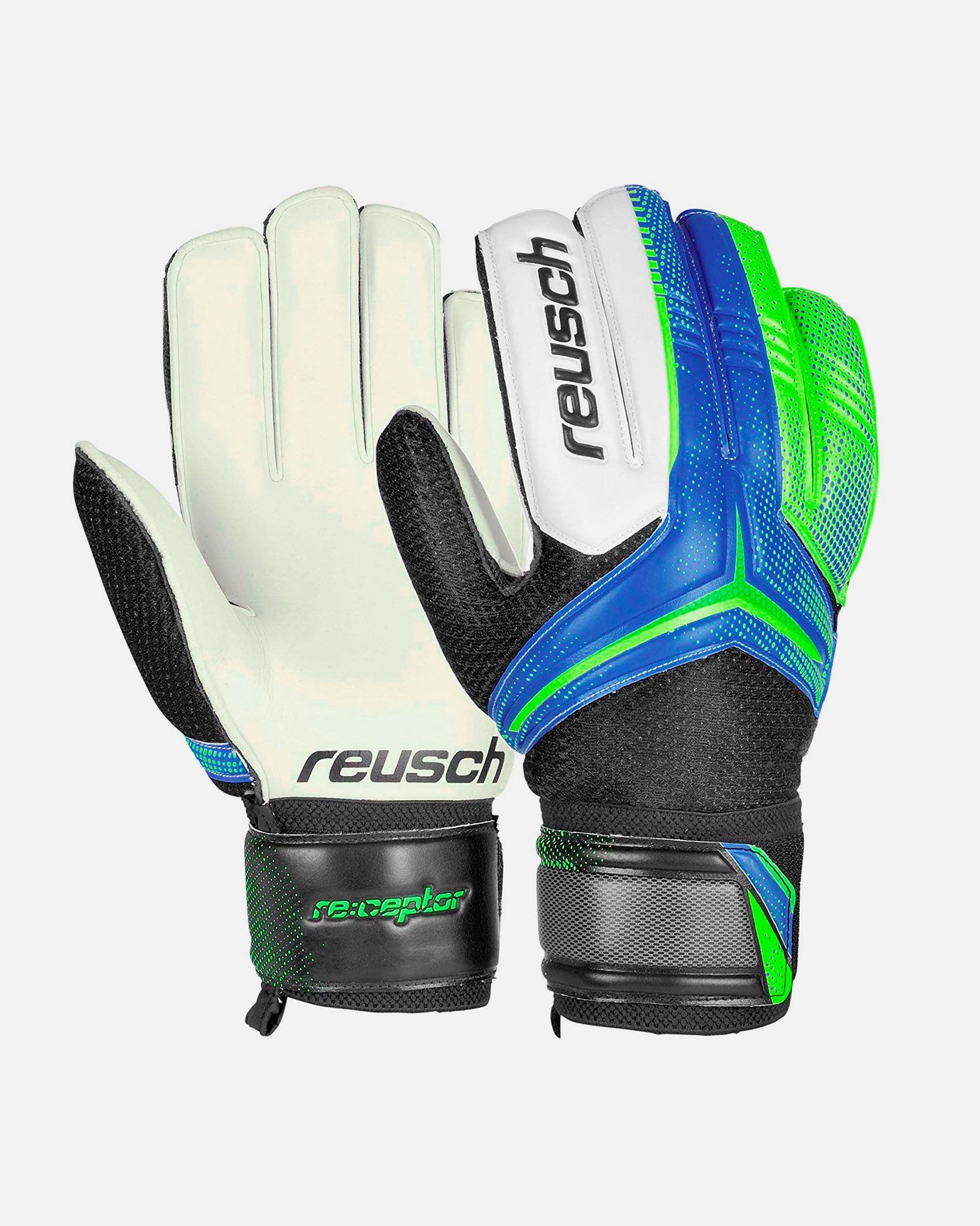 Guantes Receptor Negro Azul - Fútbol Factory