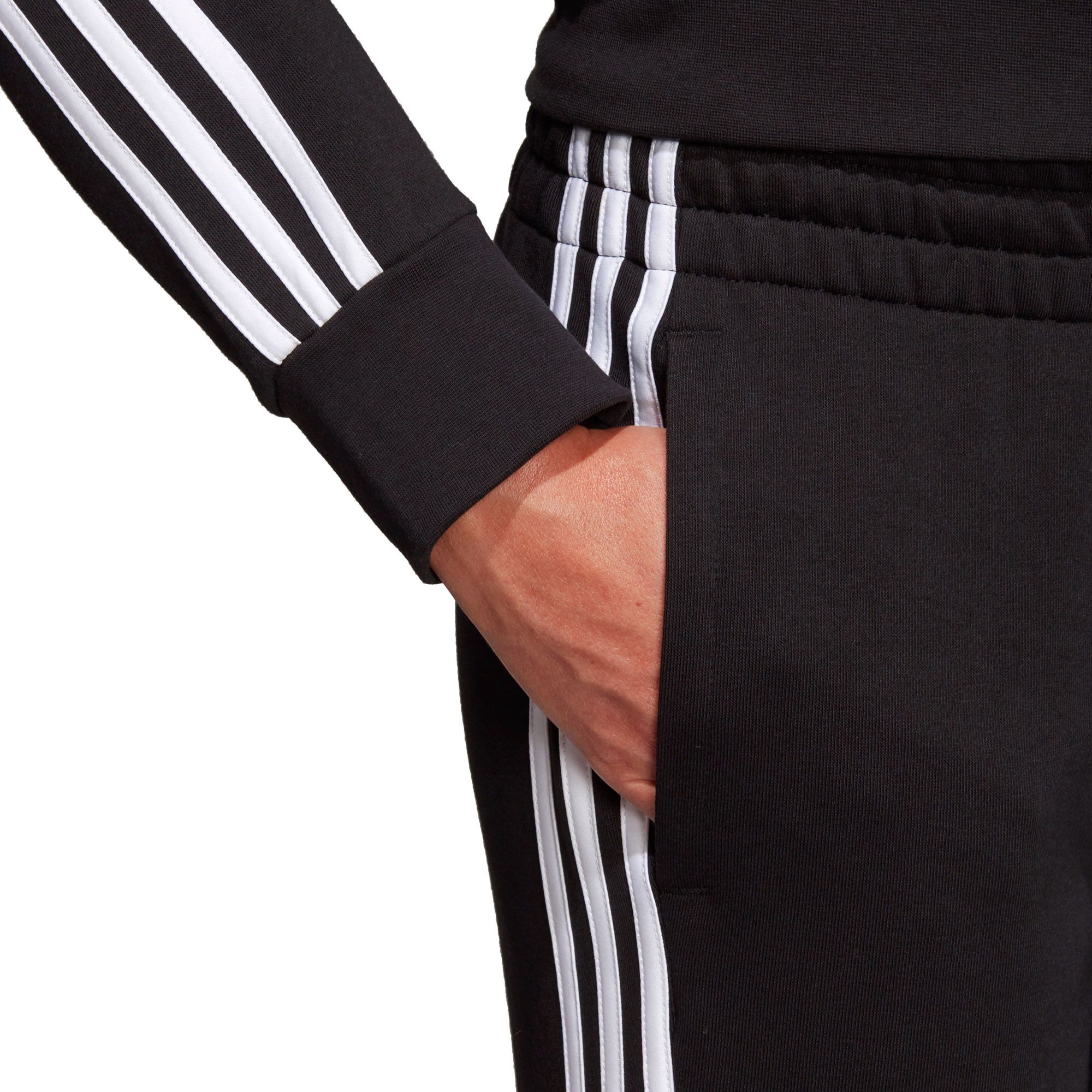 Pantalón Largo de Paseo Essentials Tres Bandas Mujer Negro - Fútbol Factory