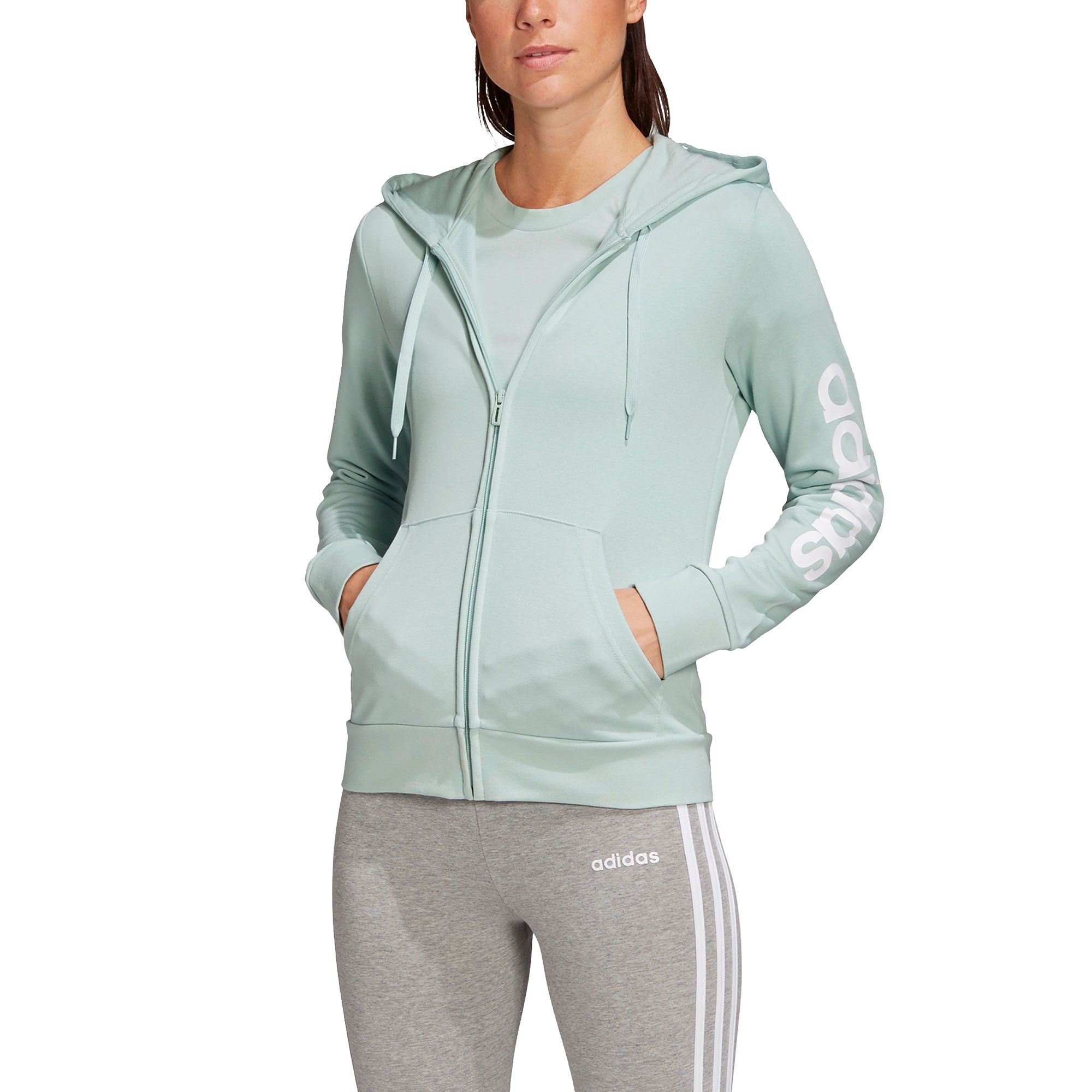 Chaqueta de Paseo con Capucha Essentials Linear Mujer Verde - Fútbol Factory