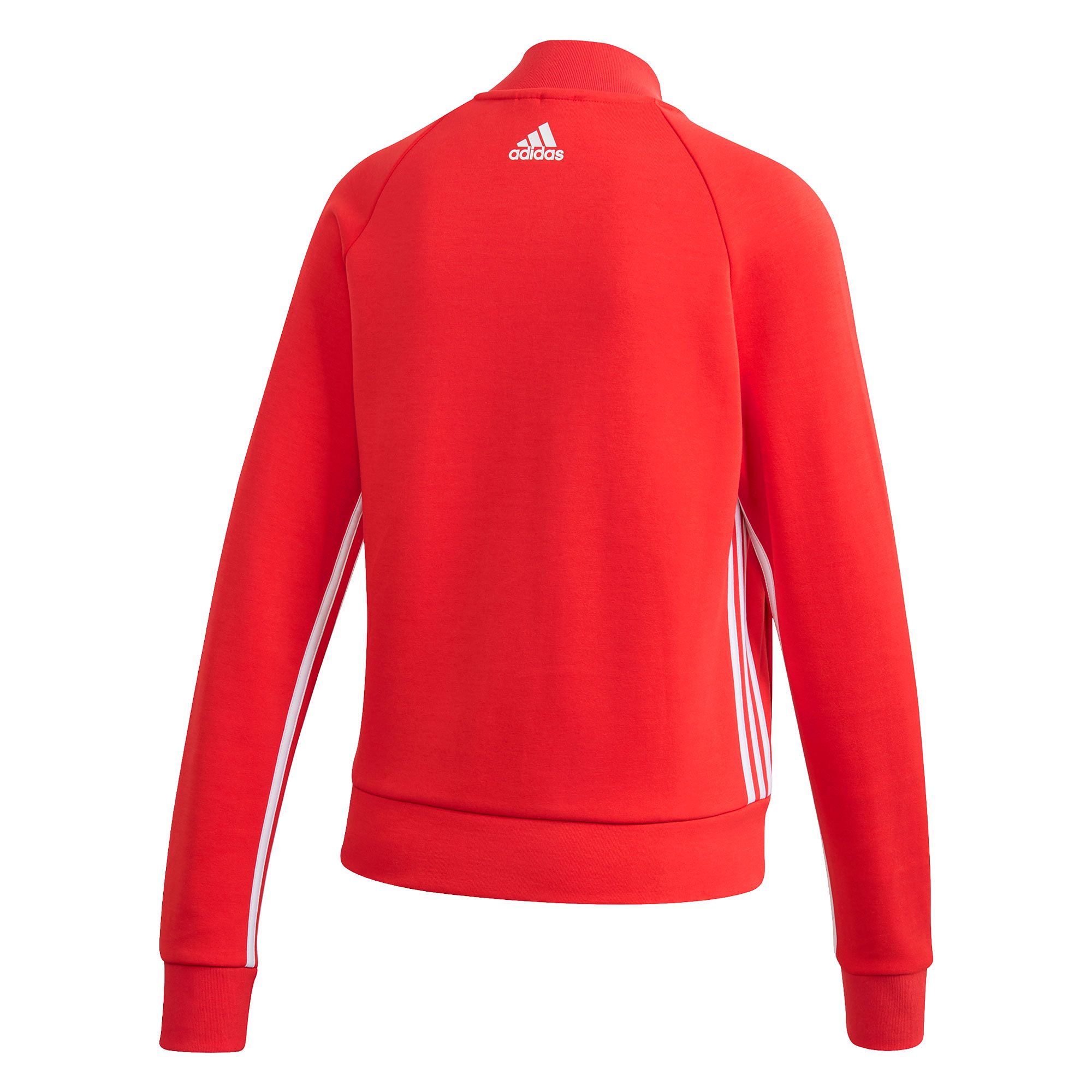 Chaqueta de Paseo Essentials Tres Bandas Mujer Rojo - Fútbol Factory