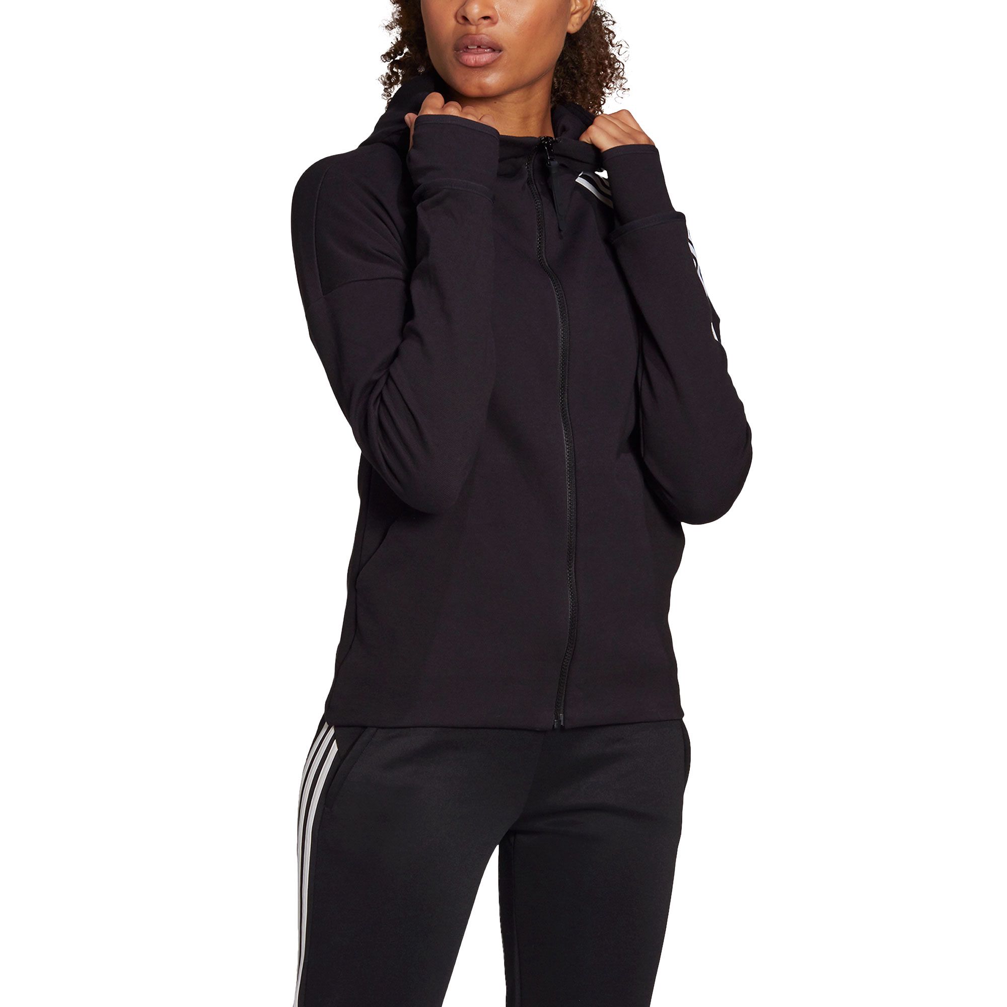 Chaqueta de Paseo con Capucha ZNE Mujer Negro - Fútbol Factory