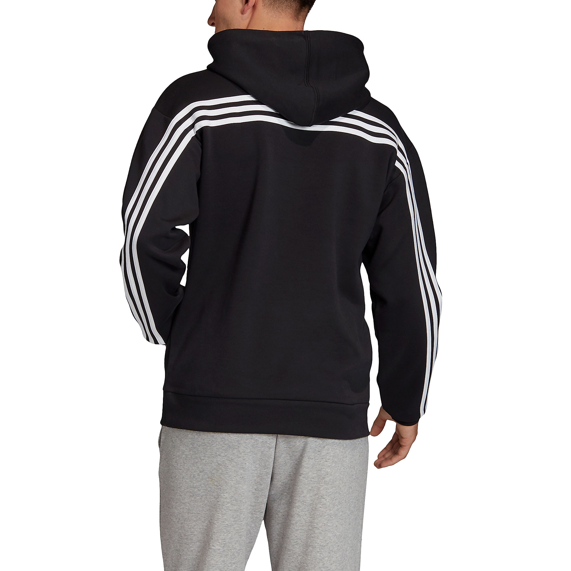 Sudadera con Capucha de Paseo Must Haves Tres Bandas Negro - Fútbol Factory