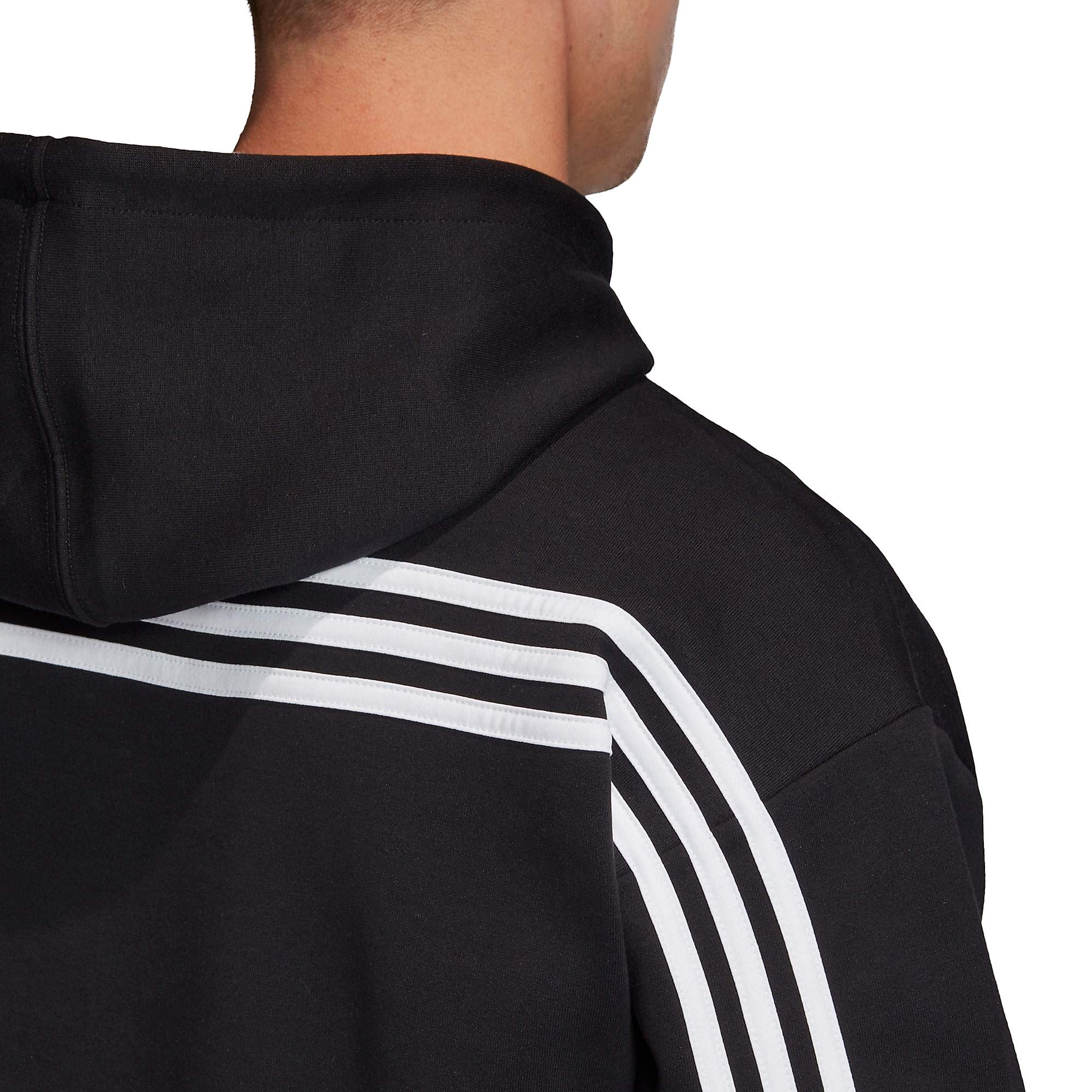 Sudadera con Capucha de Paseo Must Haves Tres Bandas Negro - Fútbol Factory