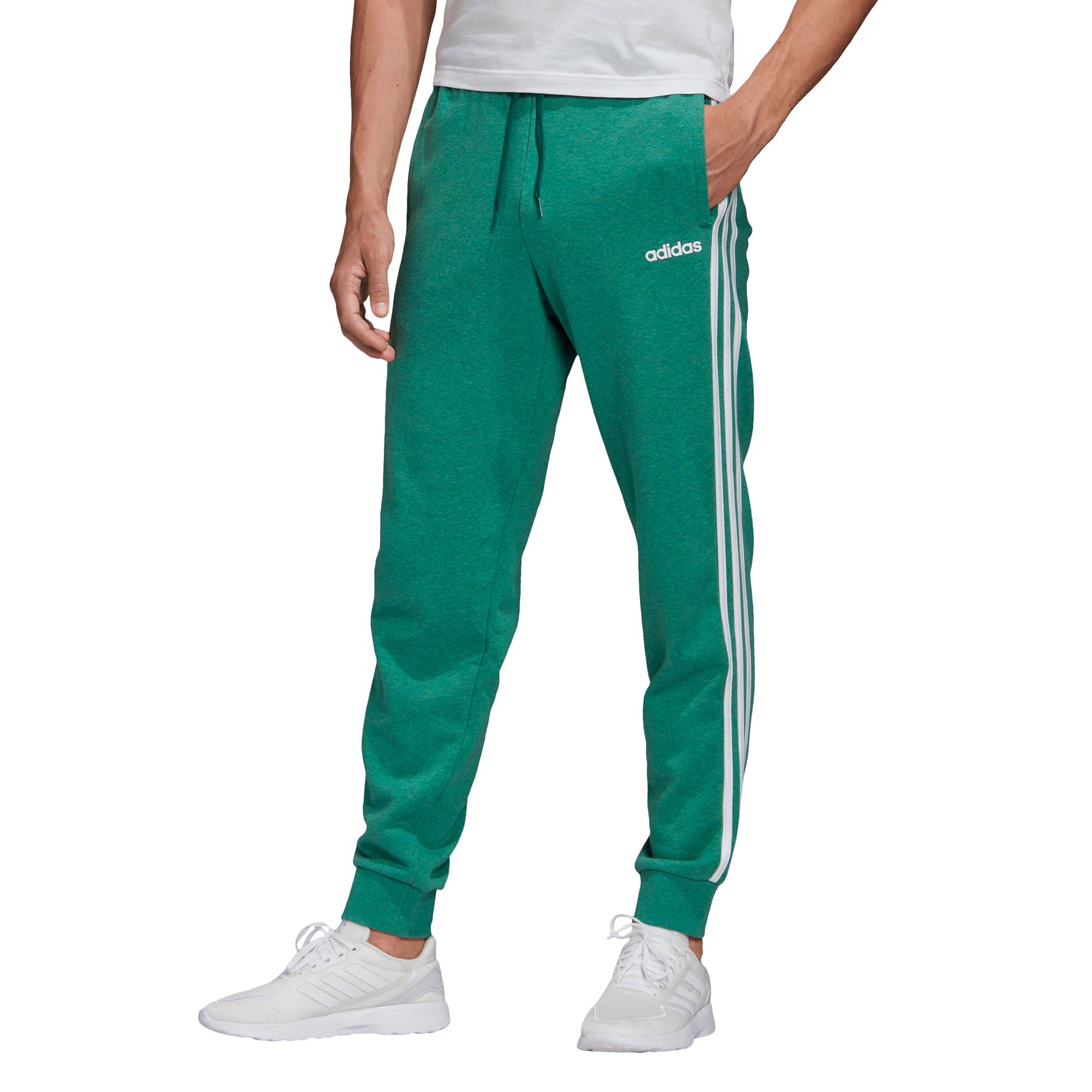 Pantalón Largo de Paseo Essentials Tapered Cuffed Tres Bandas Verde - Fútbol Factory