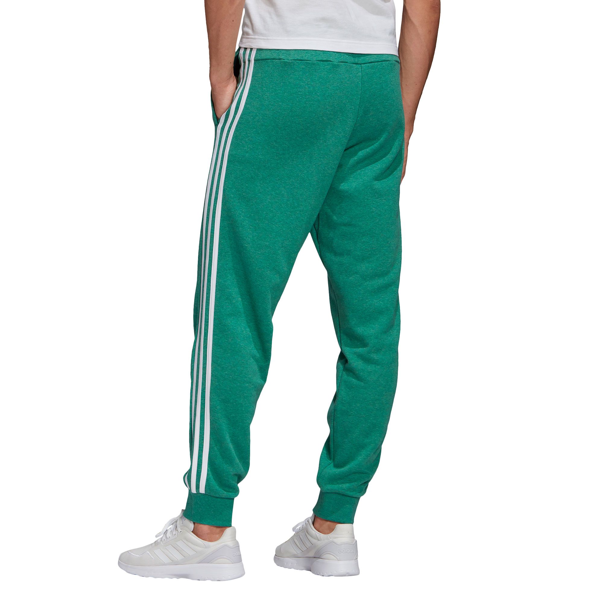 Pantalón Largo de Paseo Essentials Tapered Cuffed Tres Bandas Verde - Fútbol Factory
