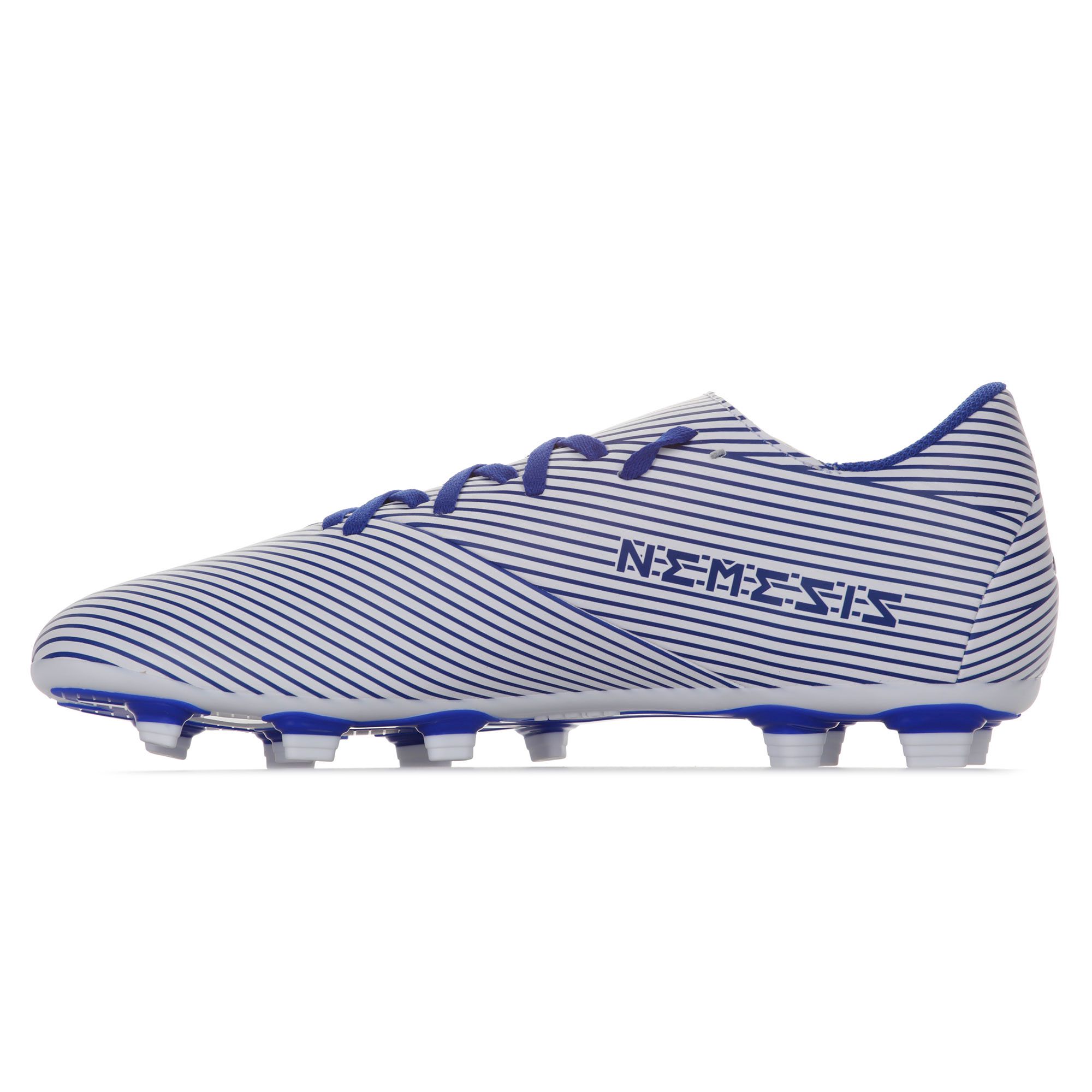 Botas de fútbol adidas Nemeziz 19.4 FxG Blanco Azul - Fútbol Factory