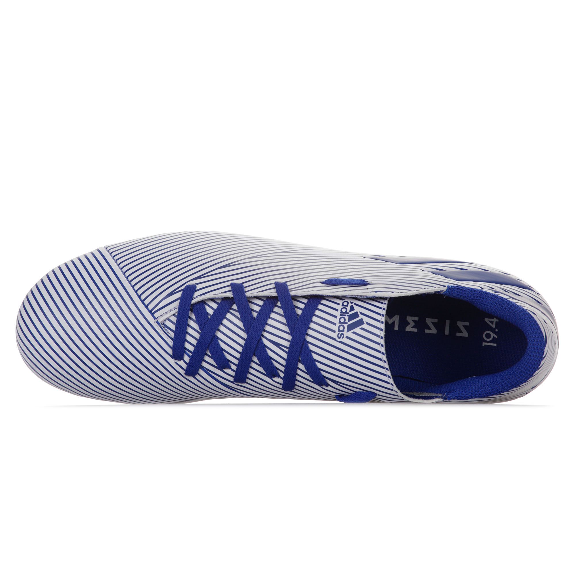 Botas de fútbol adidas Nemeziz 19.4 FxG Blanco Azul - Fútbol Factory