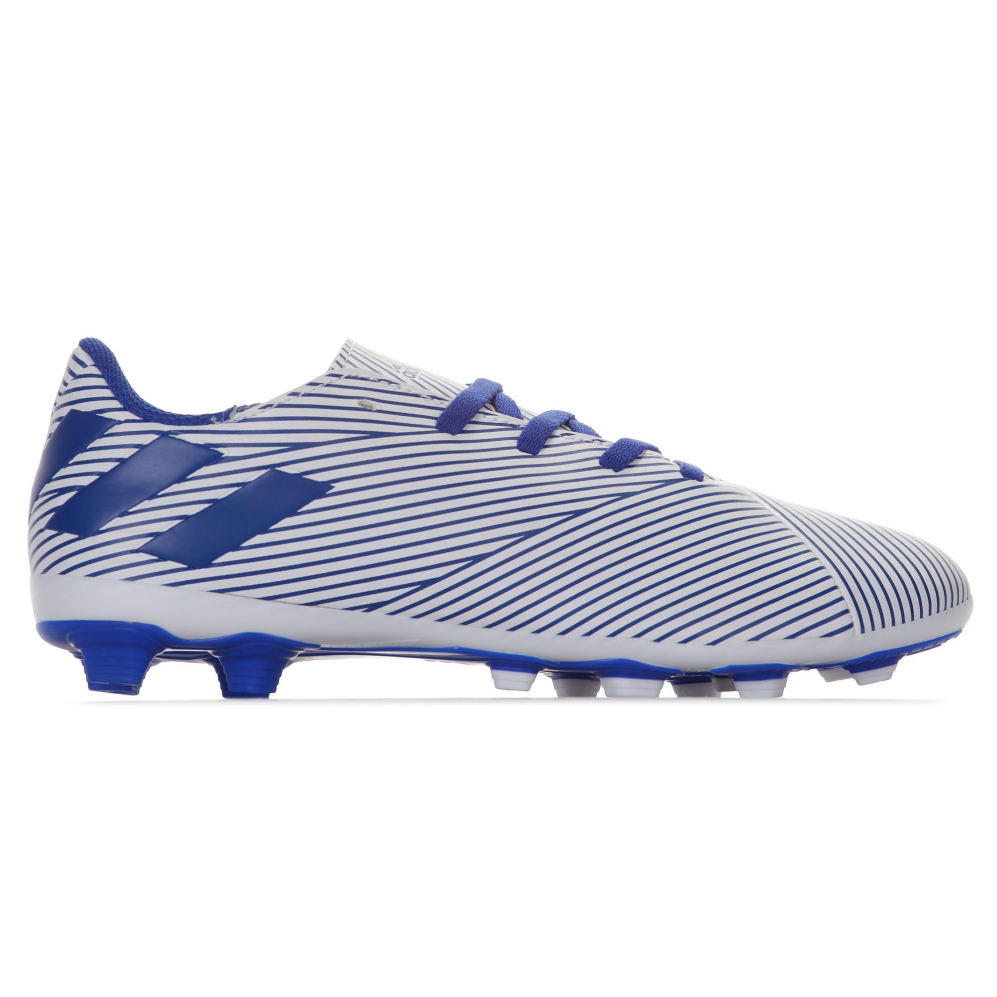 Botas de fútbol adidas Nemeziz 19.4 FxG Junior Blanco Azul - Fútbol Factory