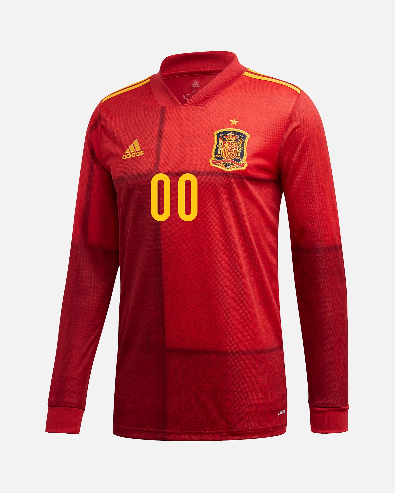 Camiseta 1ª España EURO 2021 Manga Larga Personalizado - Fútbol Factory