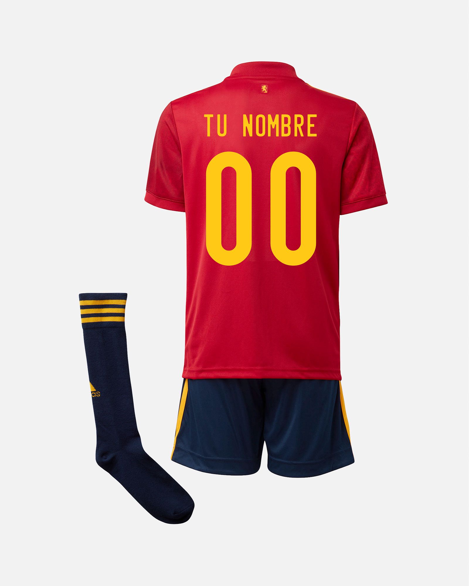 Conjunto 1ª España EURO 2021 Niño Personalizado - Fútbol Factory