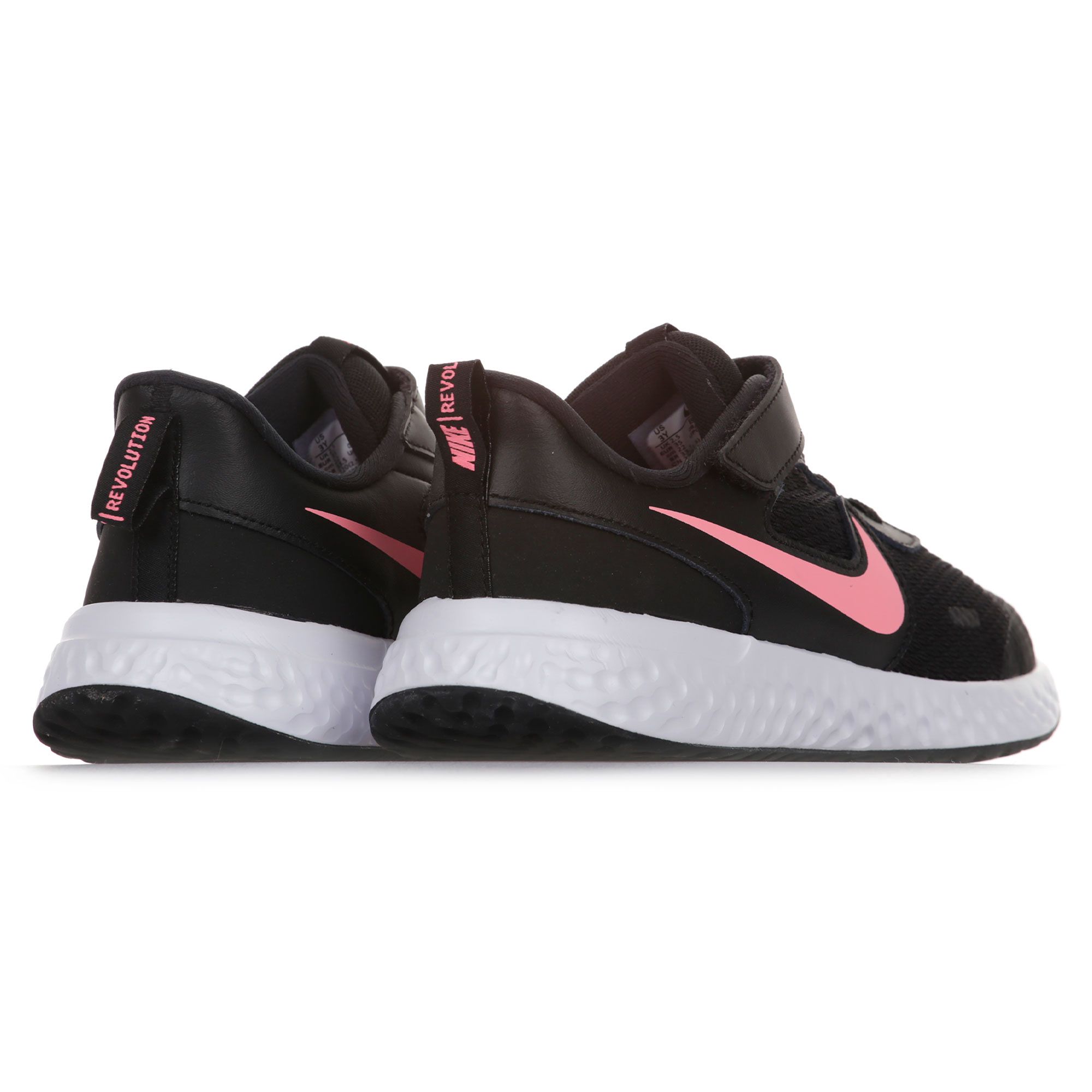Zapatillas de Running Revolution 5 Velcro Junior Negro - Fútbol Factory