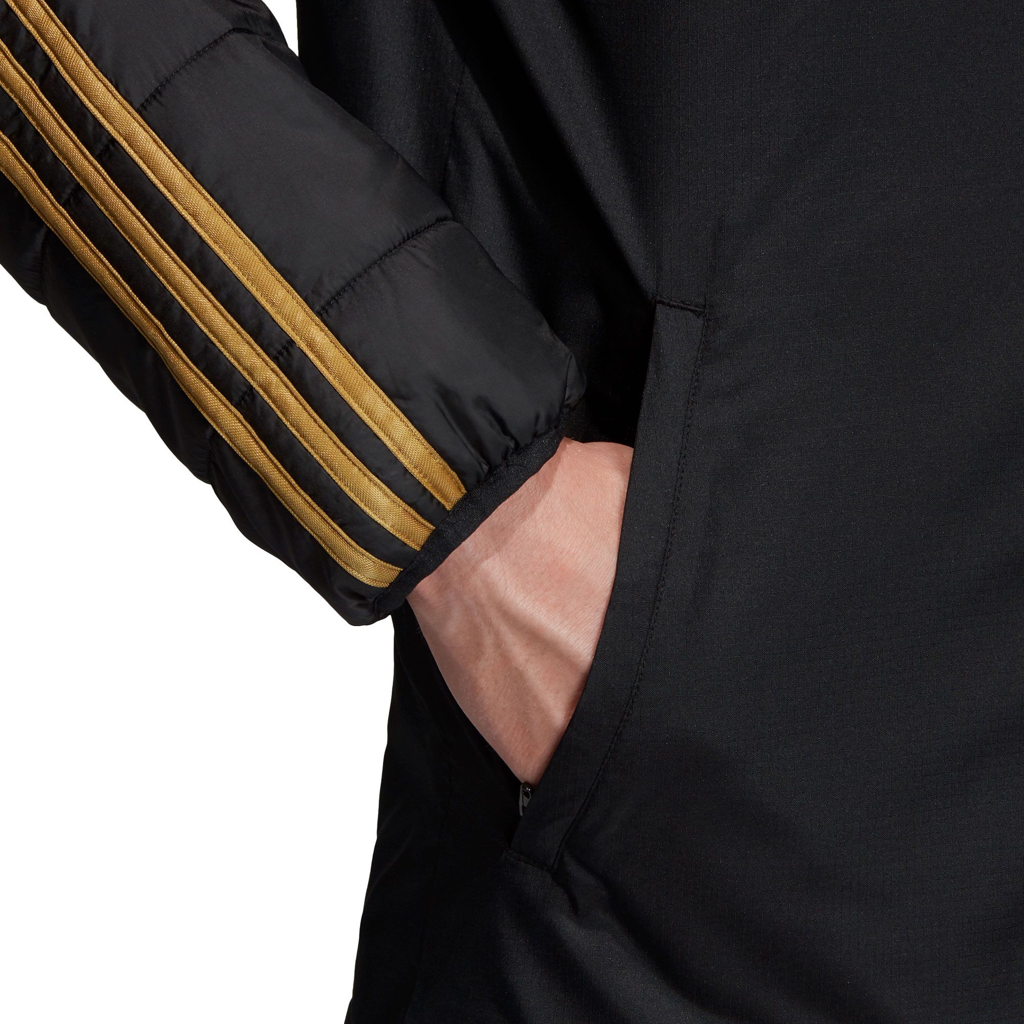 Abrigo Real Madrid 2019/2020 Negro Oro - Fútbol Factory