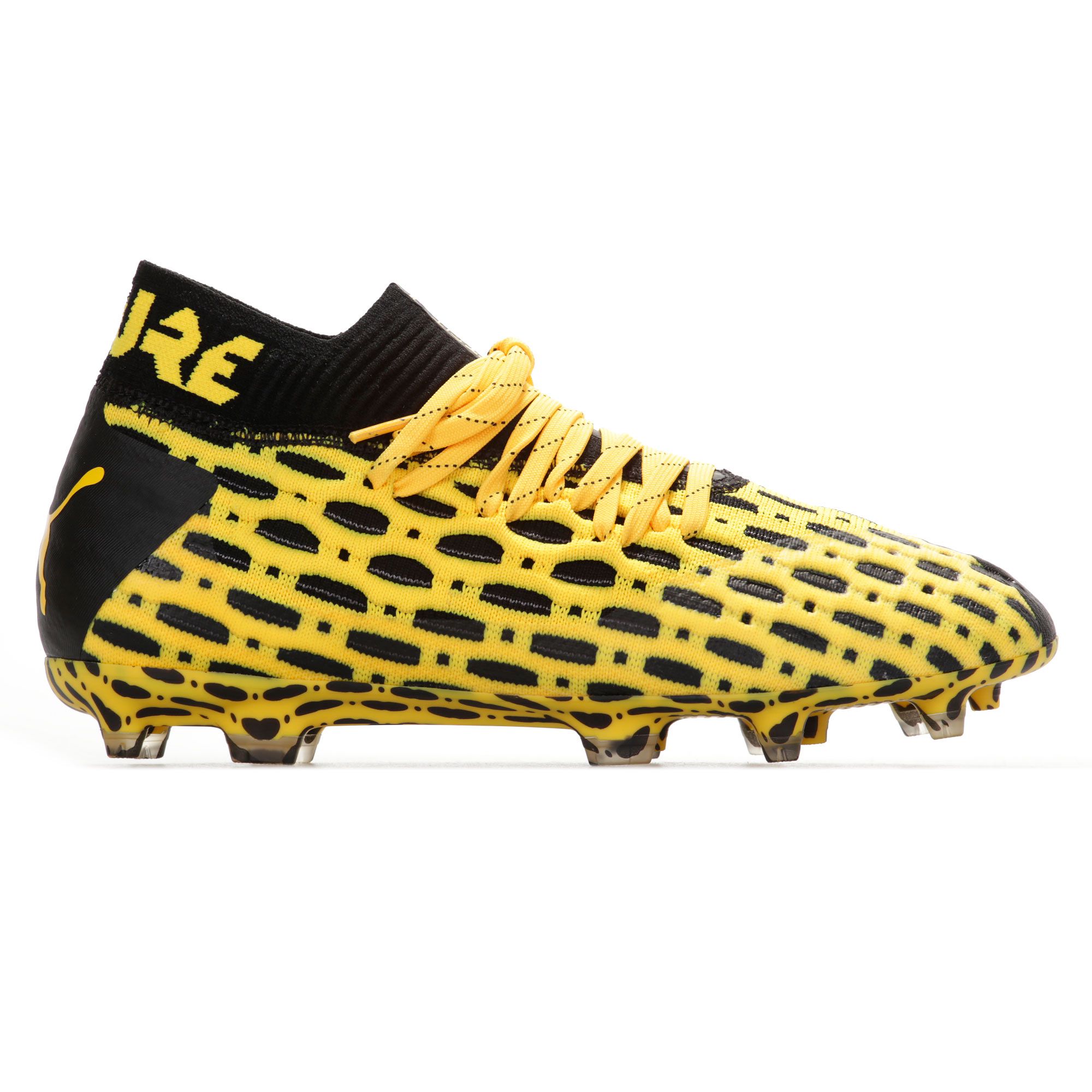 Botas de fútbol Puma Future 5.1 NETFIT FG/AG Junior Amarillo Negro - Fútbol Factory