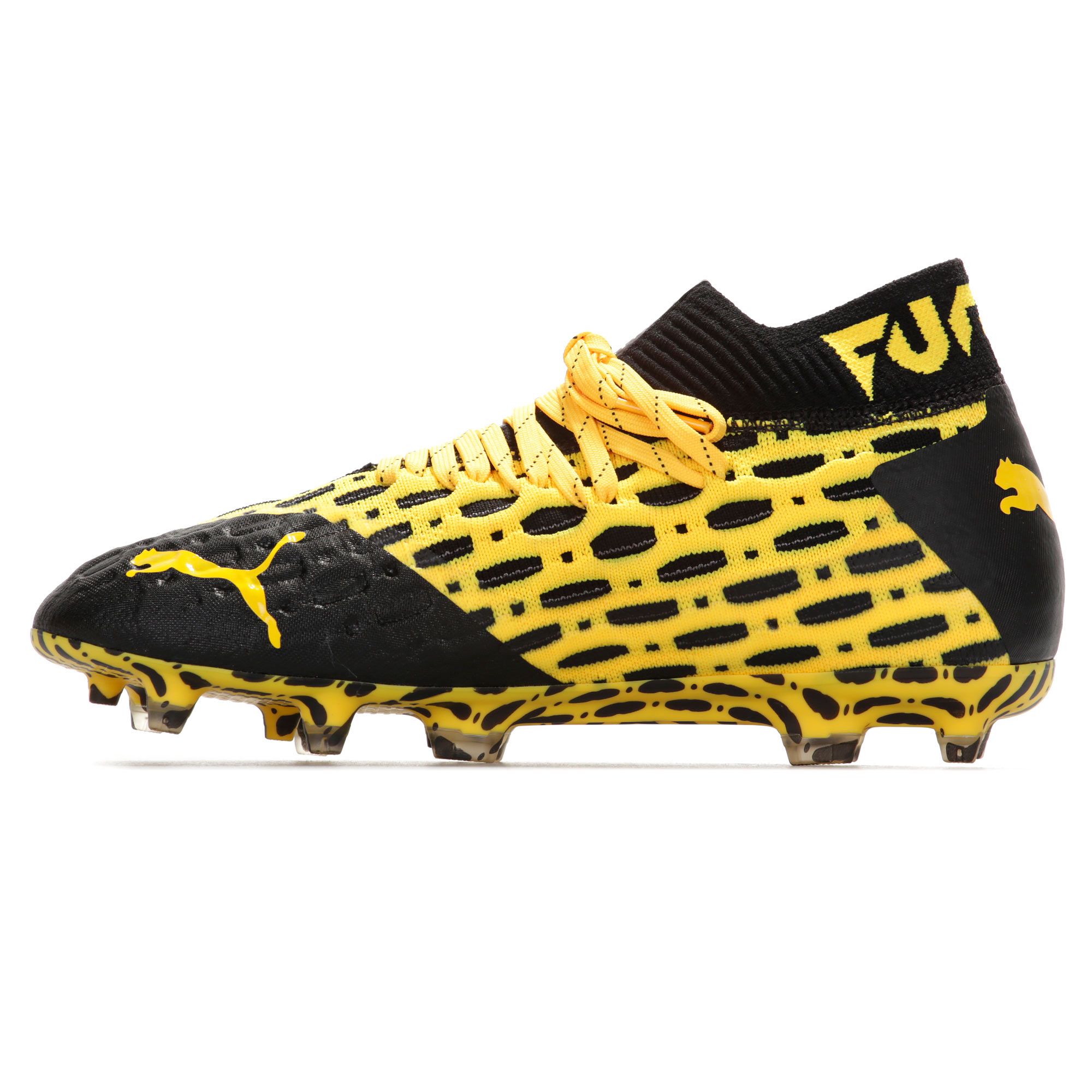 Botas de fútbol Puma Future 5.1 NETFIT FG/AG Junior Amarillo Negro - Fútbol Factory