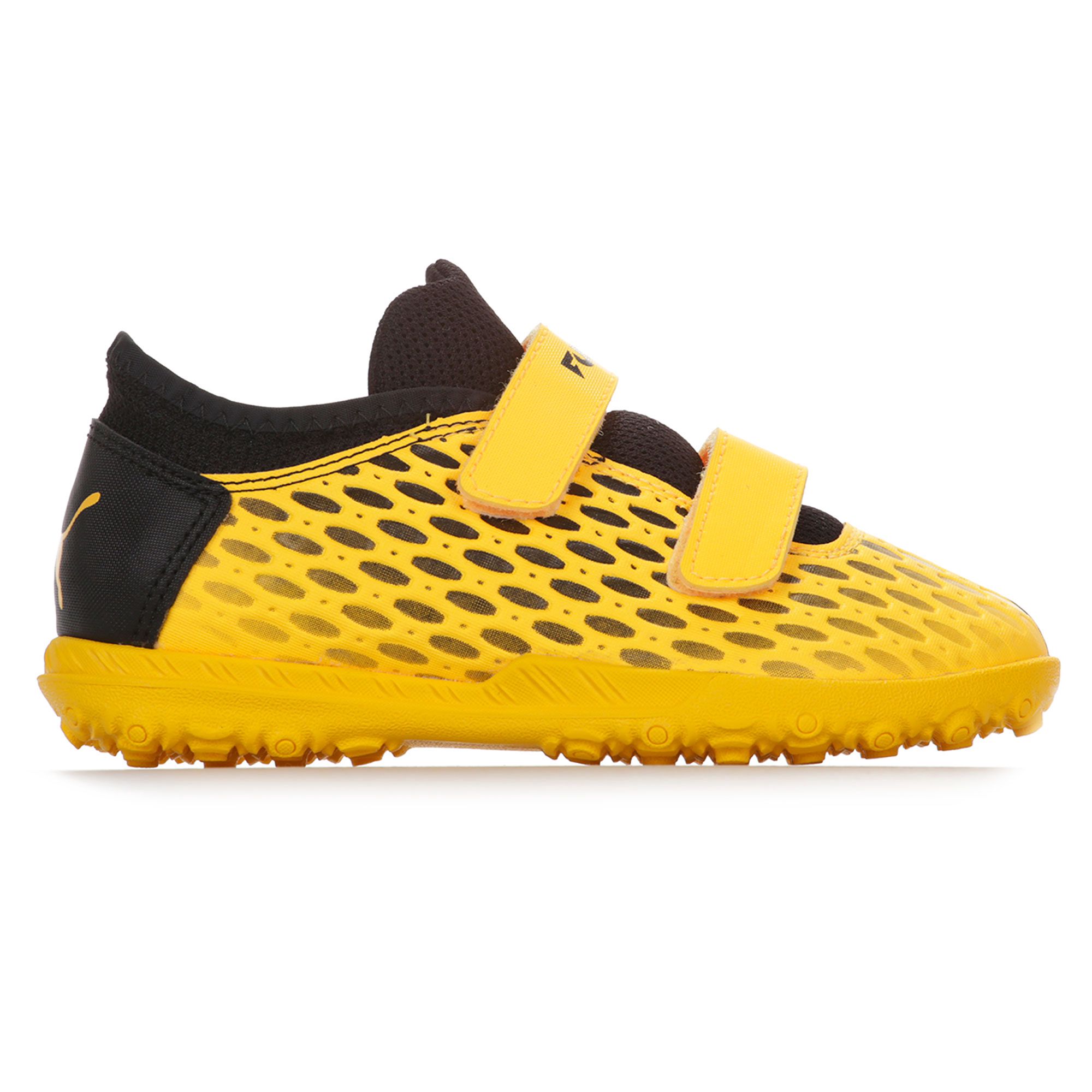 Botas de Fútbol Puma Future 5.4 Multitaco Velcro Junior Amarillo Negro - Fútbol Factory