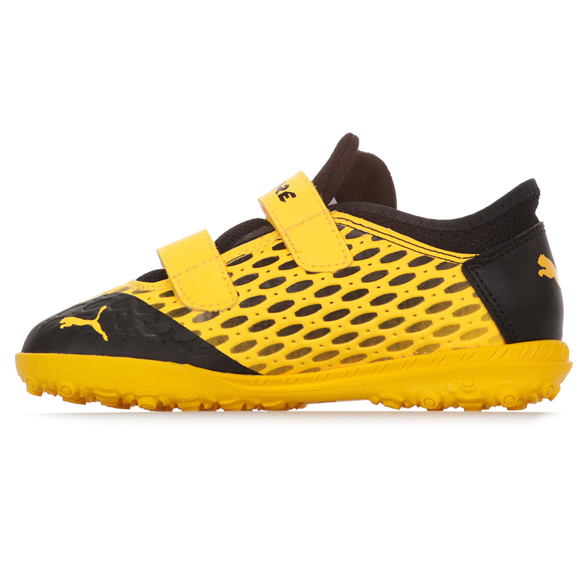 Botas de Fútbol Puma Future 5.4 Multitaco Velcro Junior Amarillo Negro - Fútbol Factory