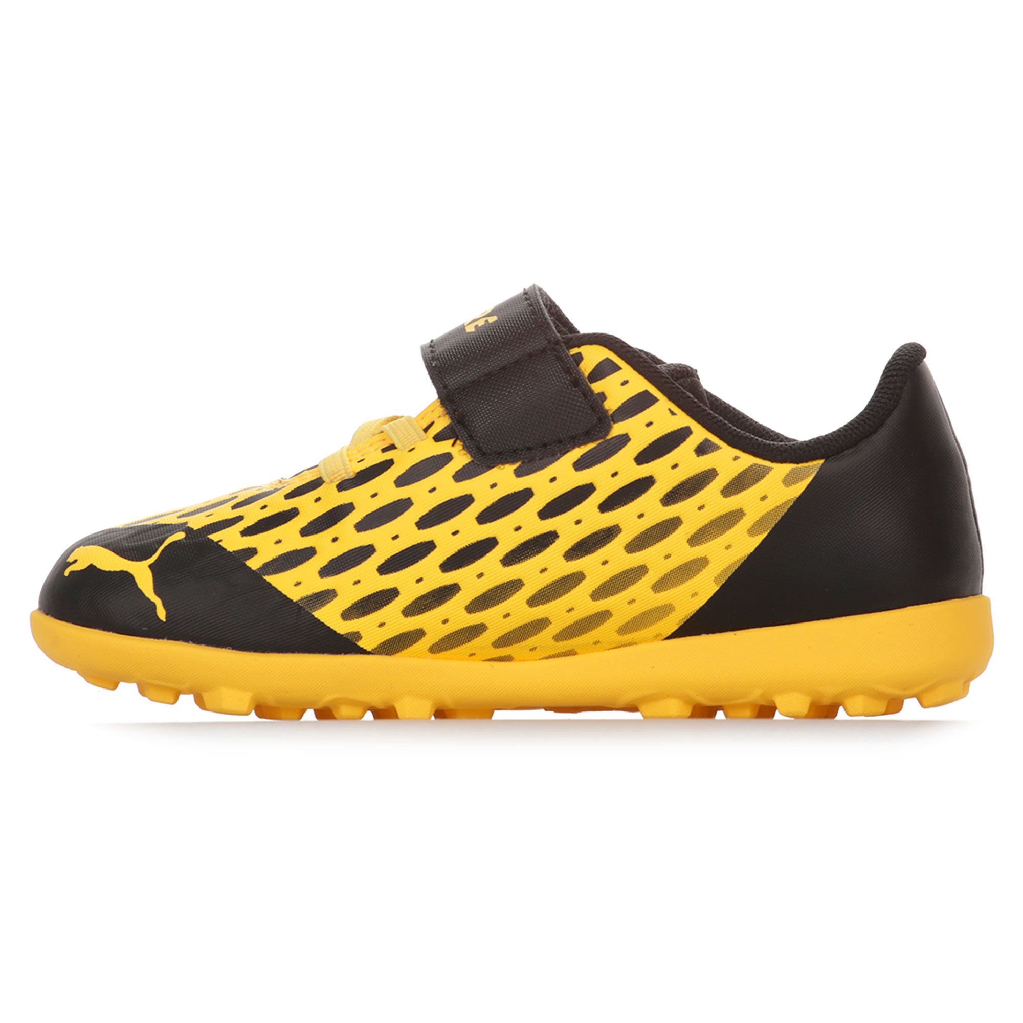 Botas de Fútbol Puma Future 5.4 Multitaco Velcro Infantil Amarillo Negro - Fútbol Factory