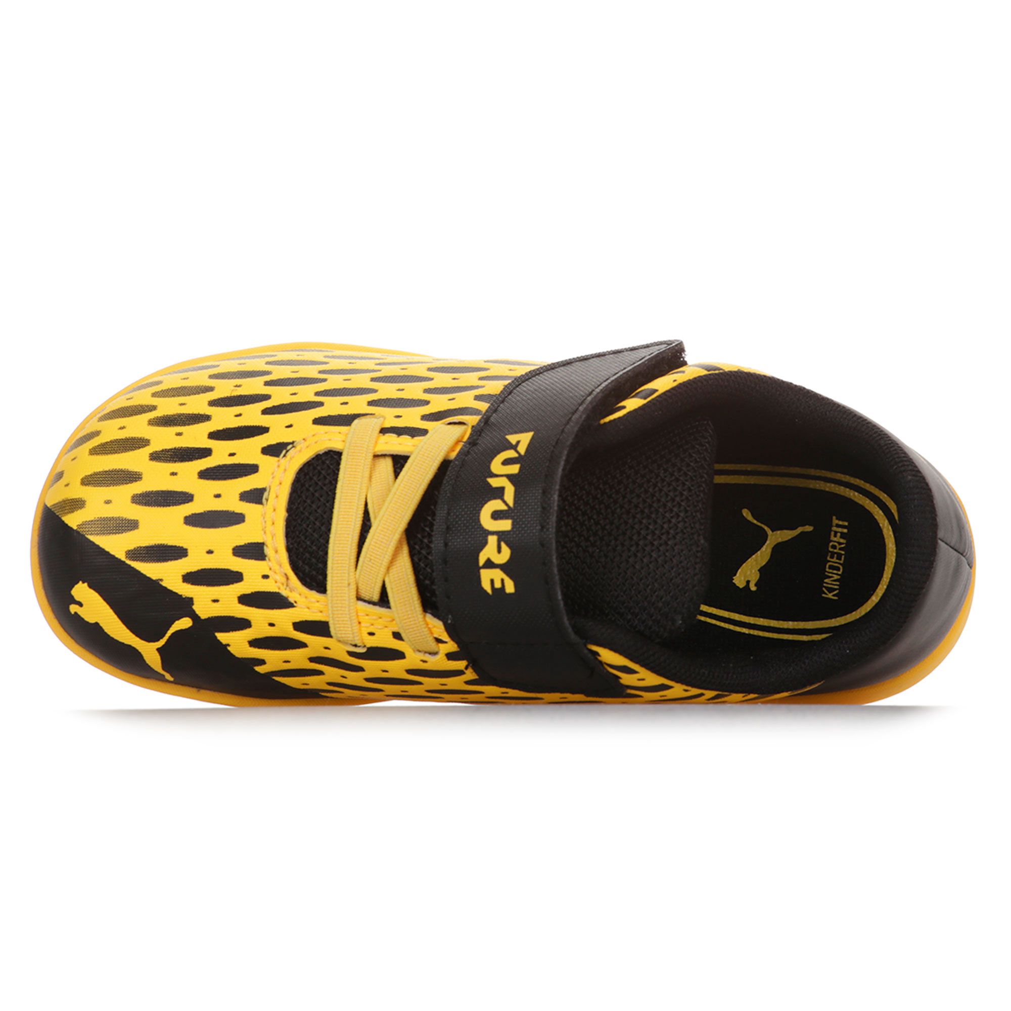 Botas de Fútbol Puma Future 5.4 Multitaco Velcro Infantil Amarillo Negro - Fútbol Factory