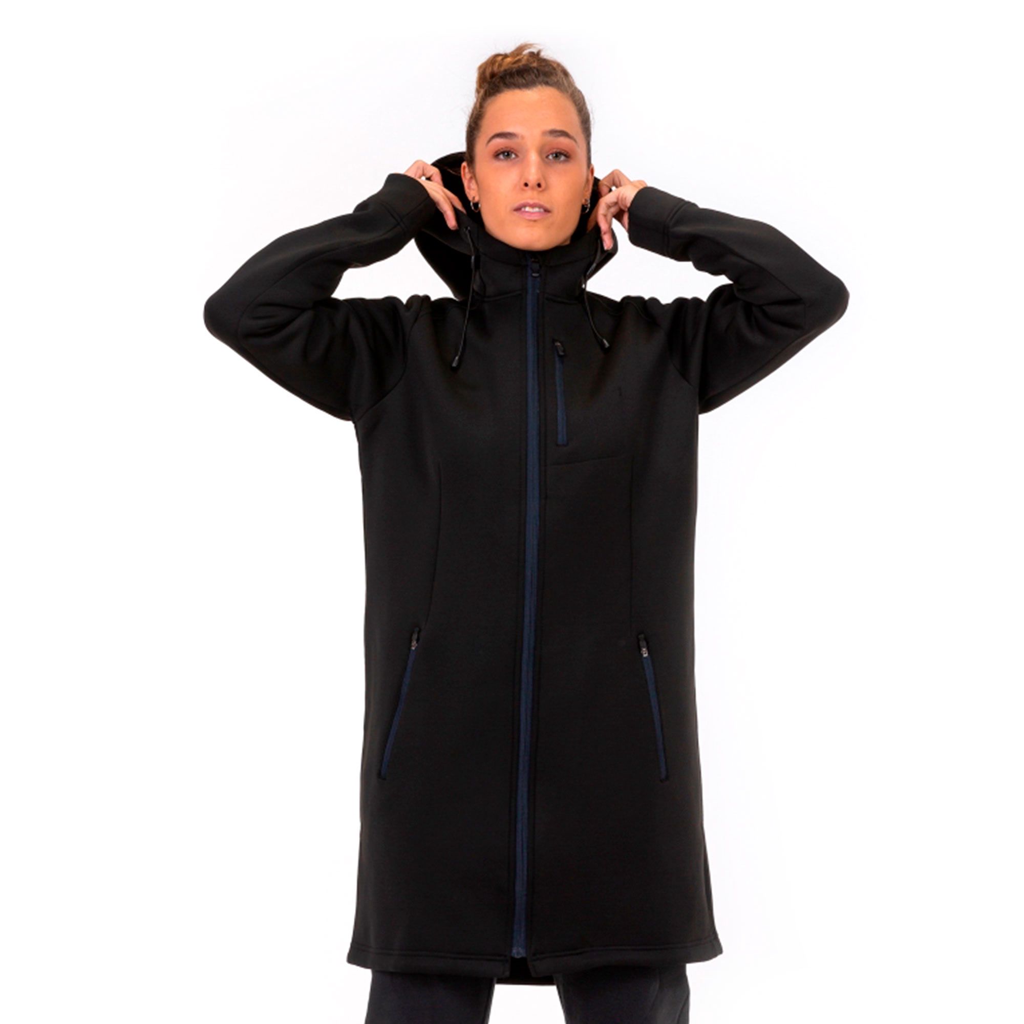 Abrigo de Paseo Mujer Negro - Fútbol Factory