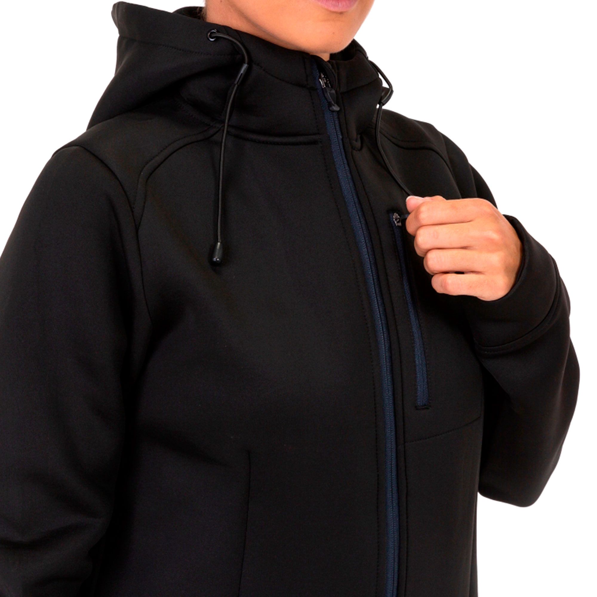 Abrigo de Paseo Mujer Negro - Fútbol Factory