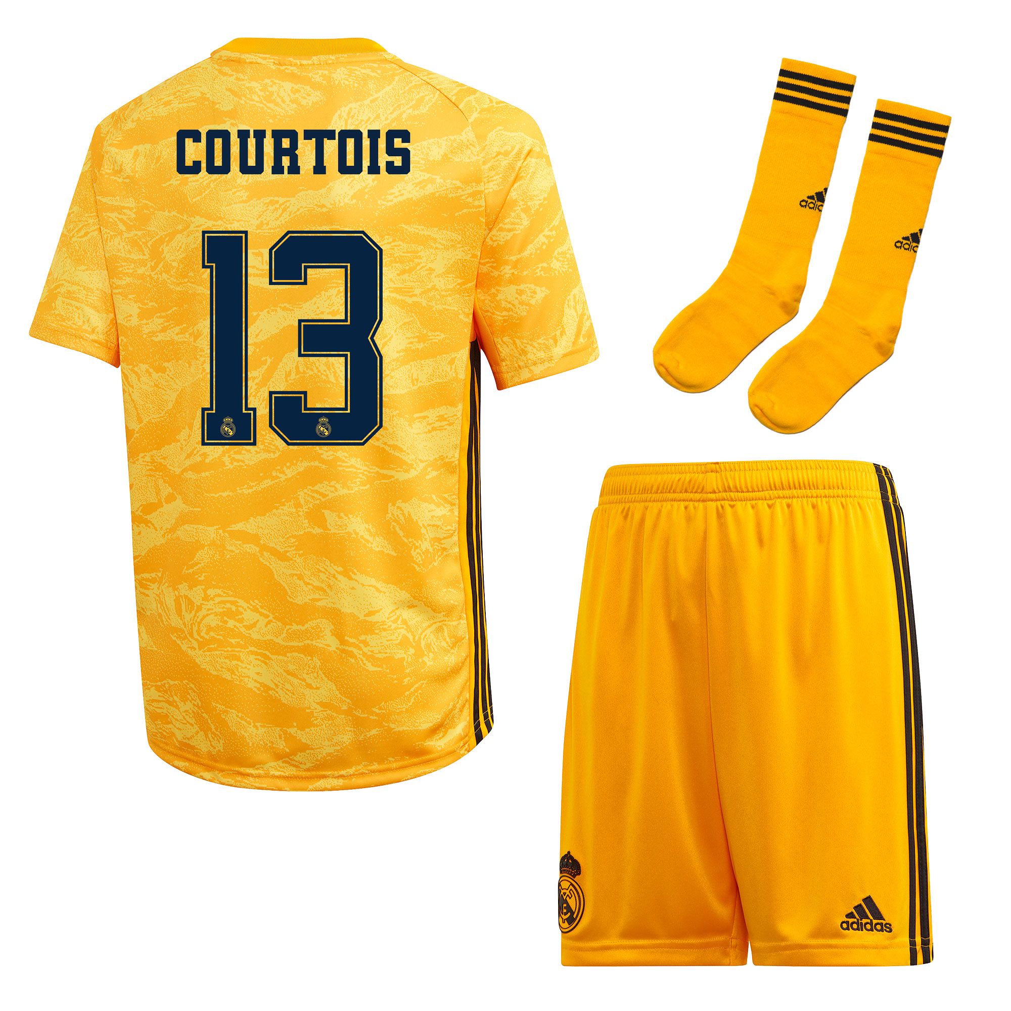 Conjunto 1ª Real Madrid Portero 2019/2020 Junior Amarillo Courtois - Fútbol Factory