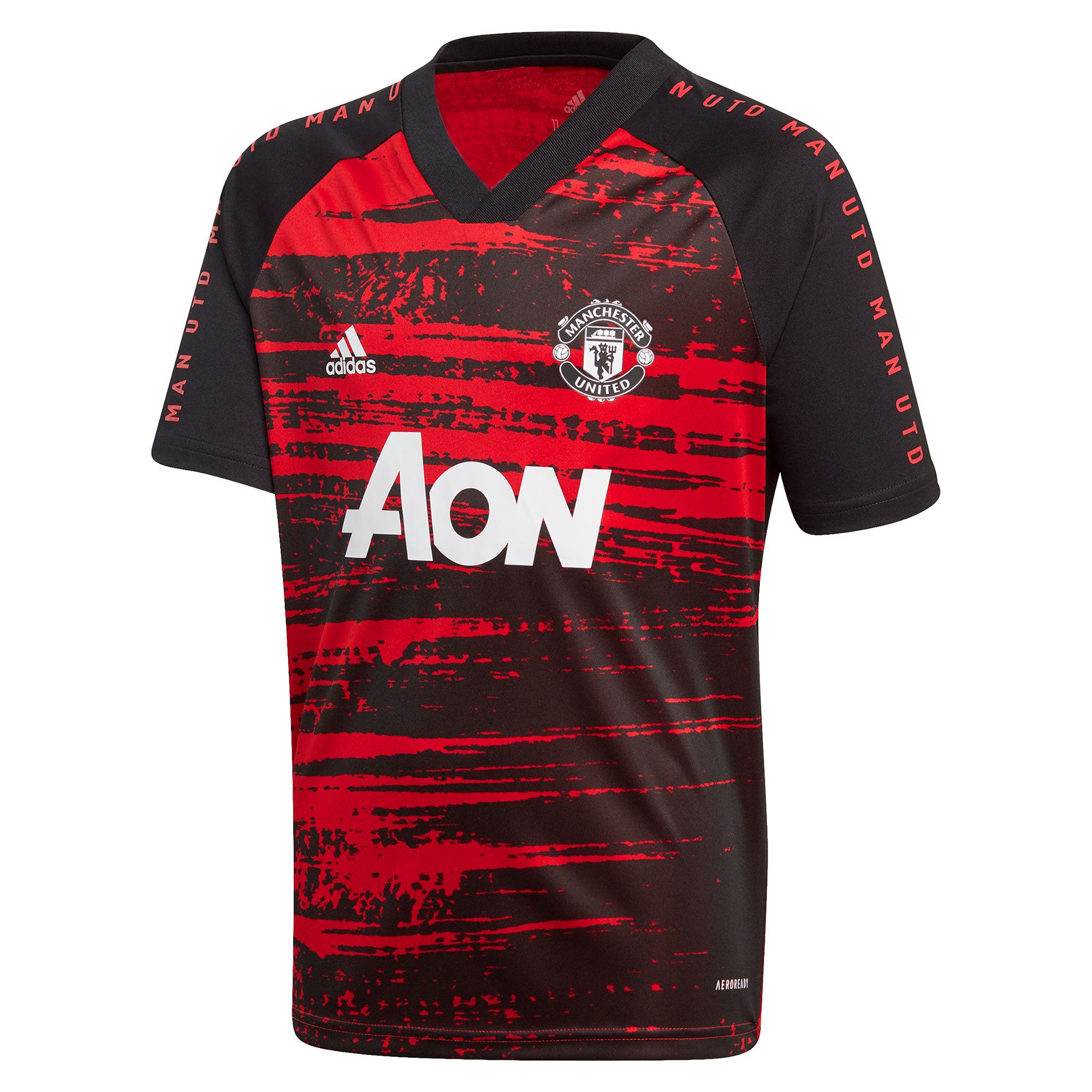 Camiseta de Calentamiento Manchester United 2020/2021 Junior Rojo Negro - Fútbol Factory