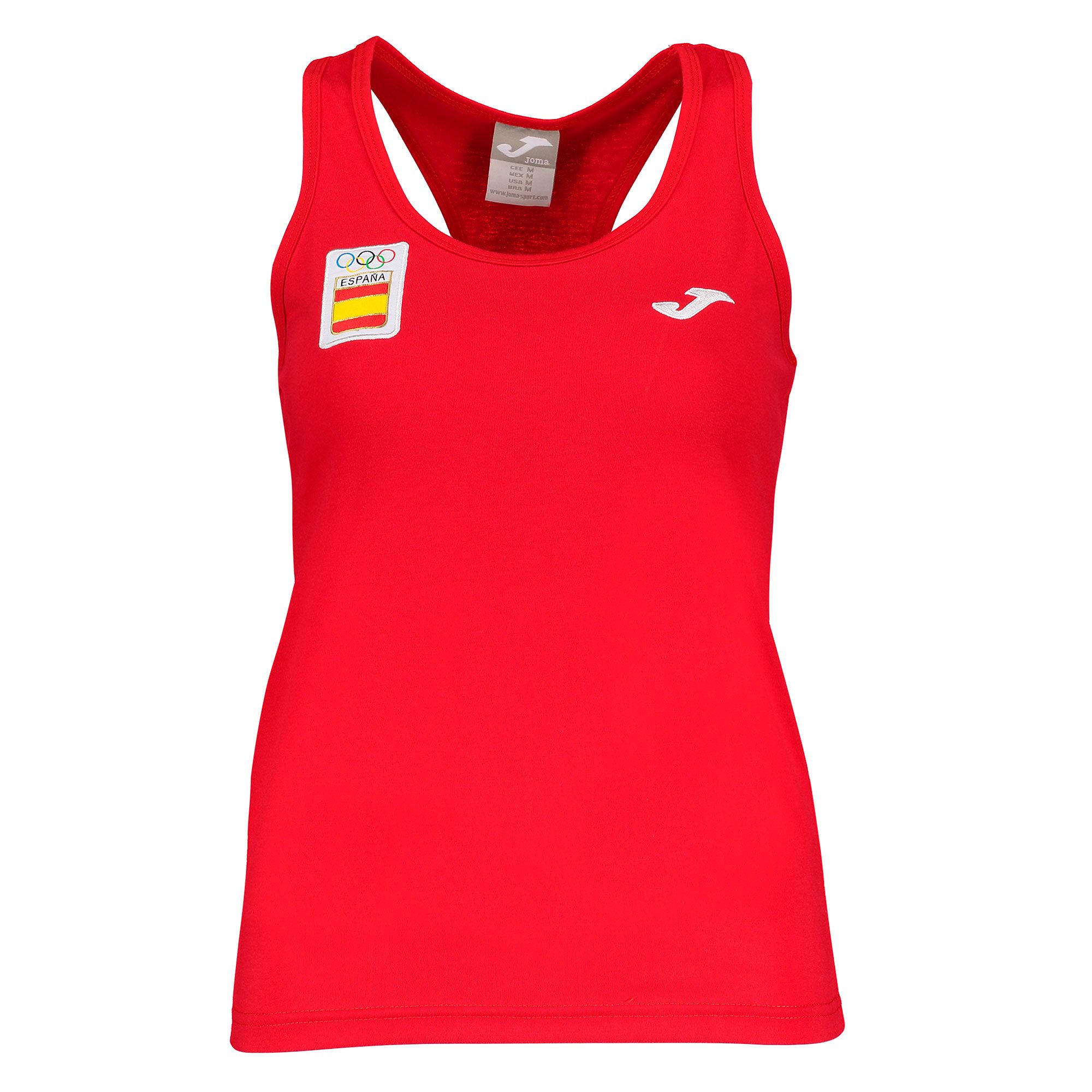Camiseta Oficial de Paseo España COE Sin Mangas Mujer Rojo - Fútbol Factory