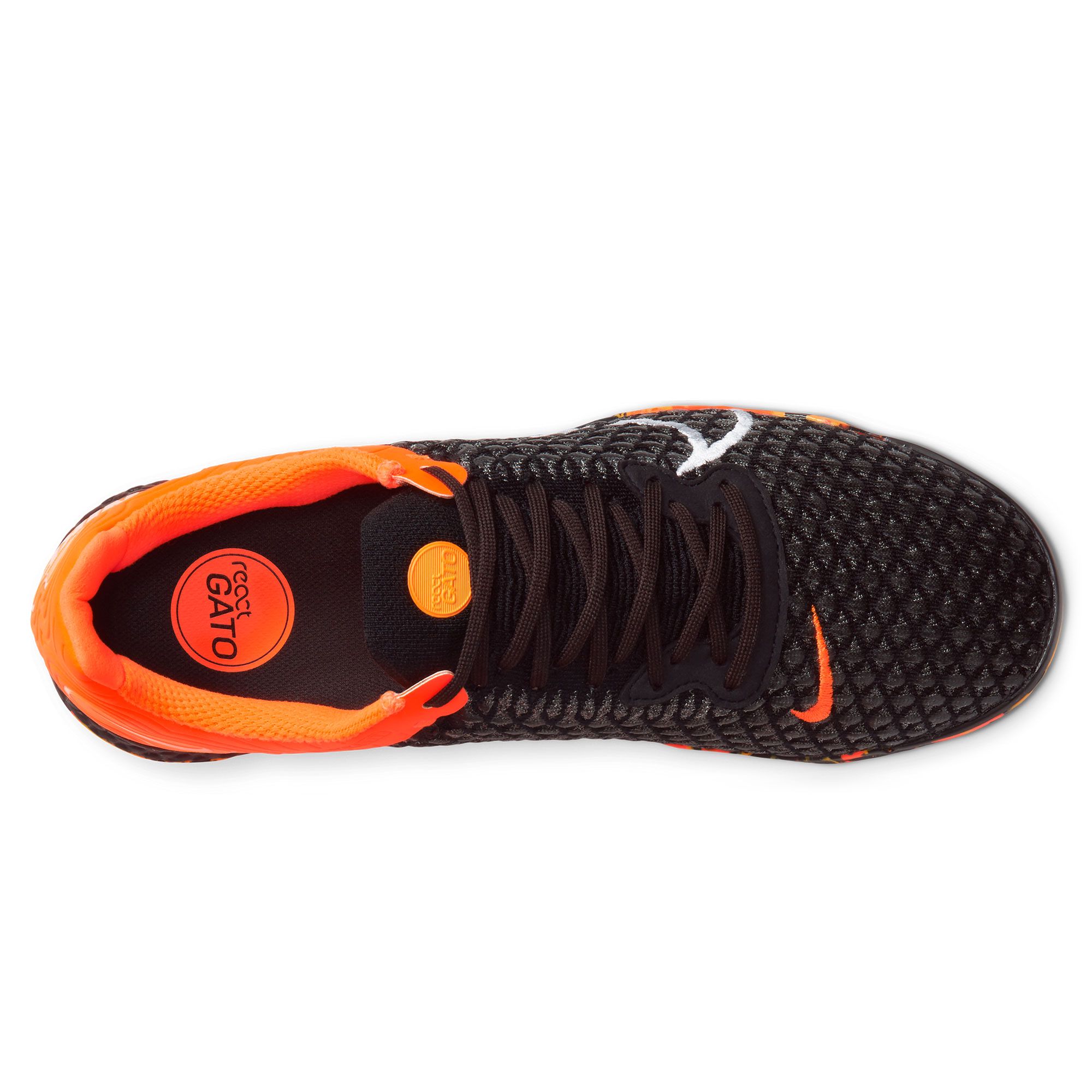 Zapatillas de Fútbol Sala Nike React Gato Negro Naranja - Fútbol Factory