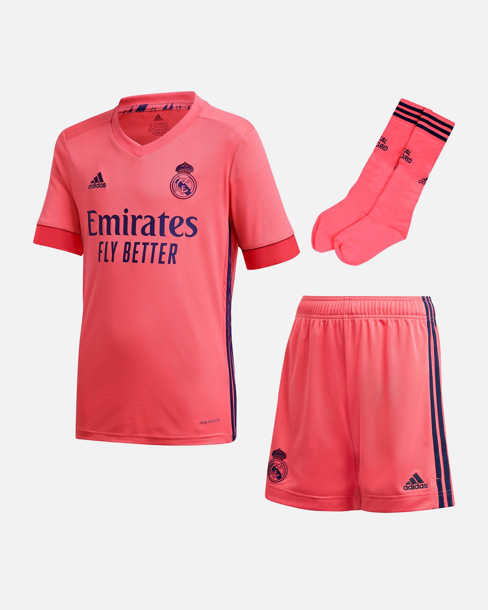 Conjunto 2ª Real Madrid 2020/2021 Junior Rosa - Fútbol Factory