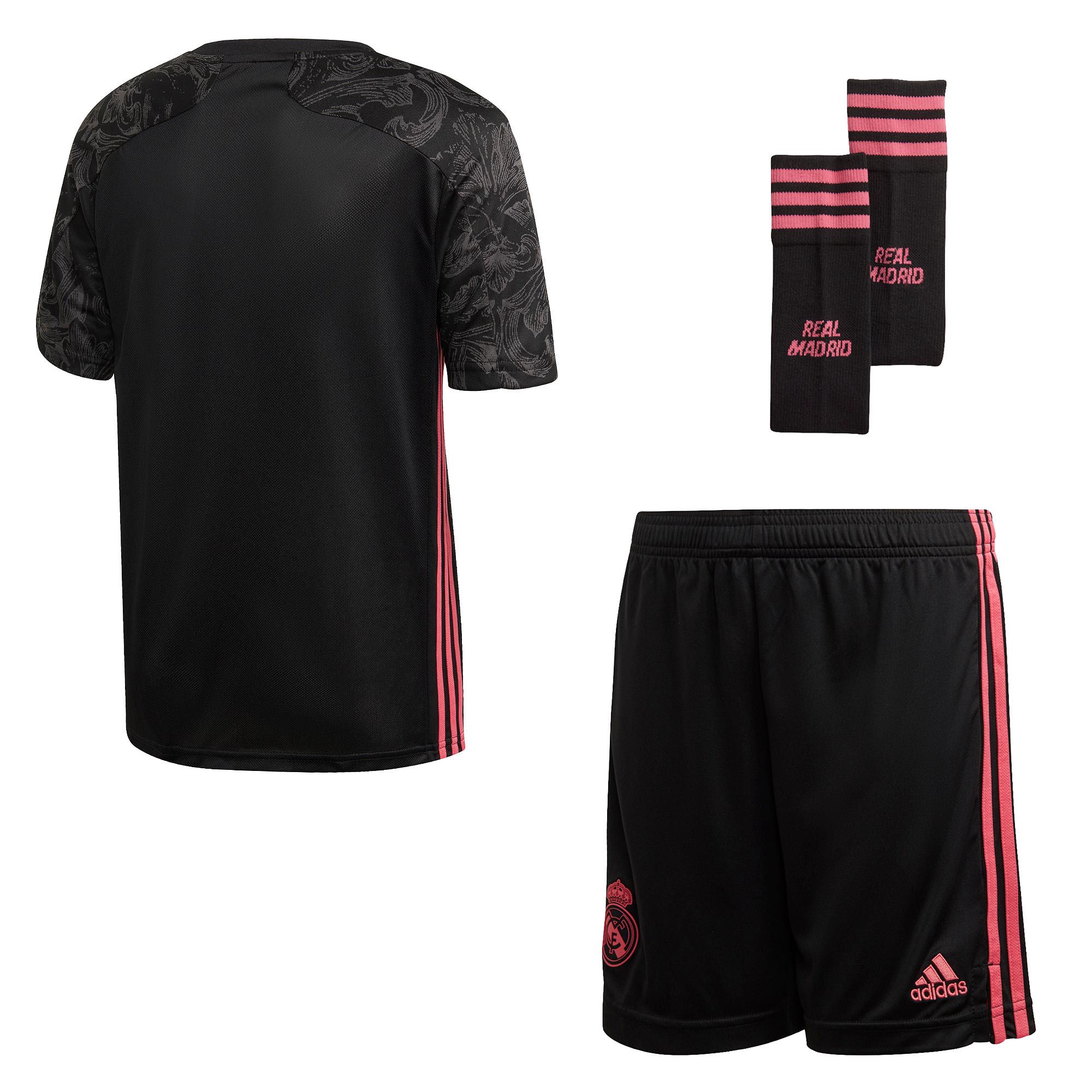 Conjunto 3ª Real Madrid 2020/2021 Junior Negro Rosa - Fútbol Factory