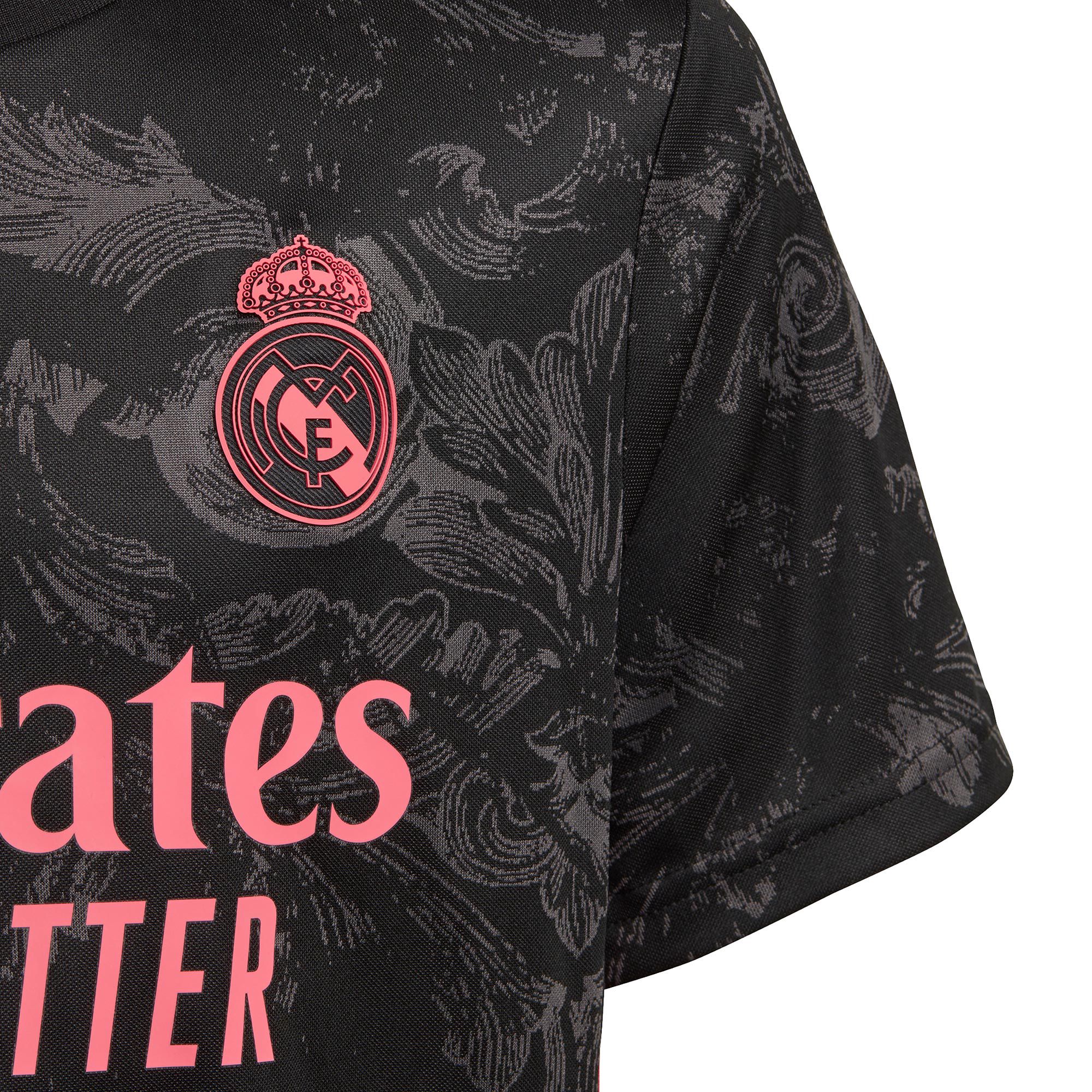 Conjunto 3ª Real Madrid 2020/2021 Junior Negro Rosa - Fútbol Factory