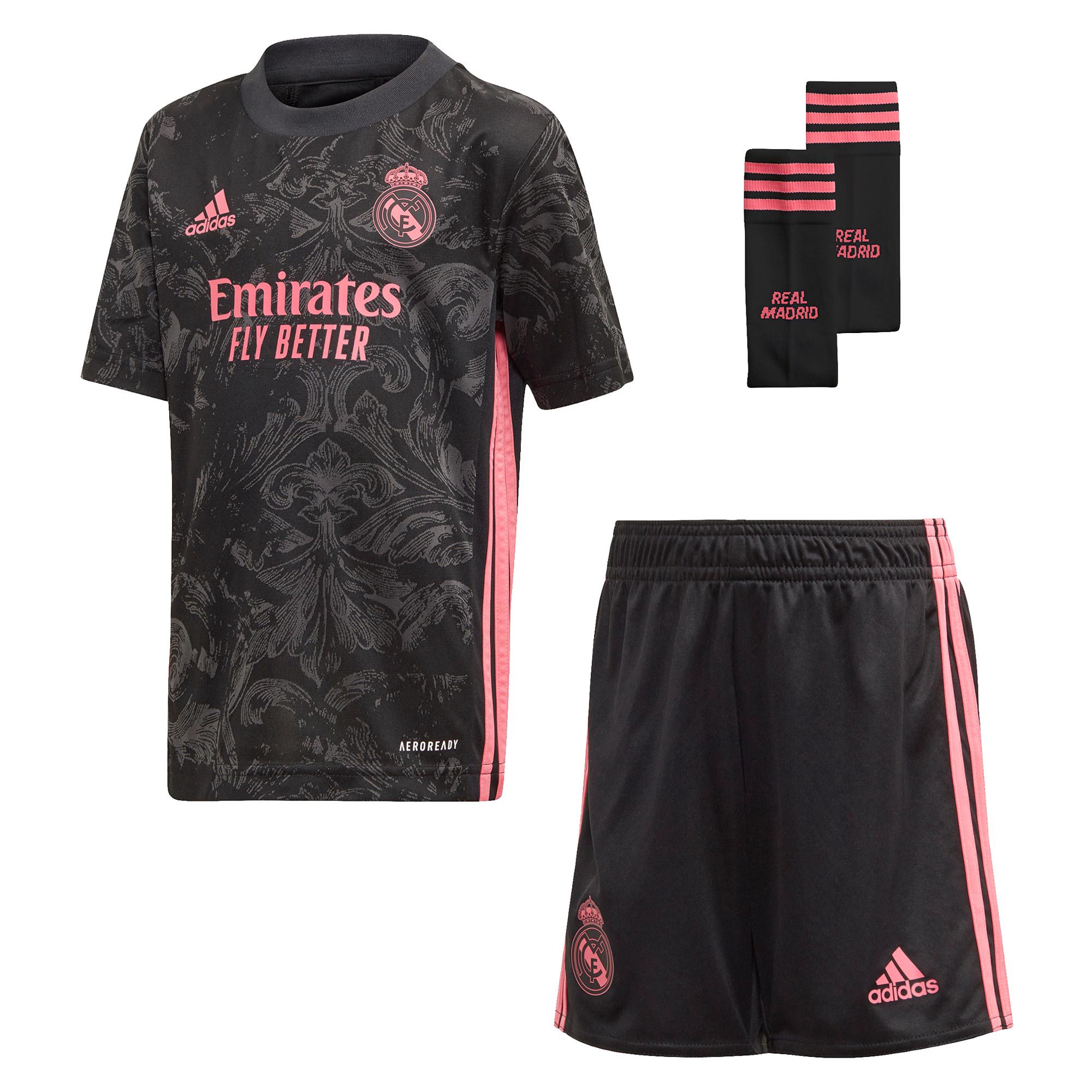 Conjunto 3ª Real Madrid 2020/2021 Infantil Negro Rosa - Fútbol Factory