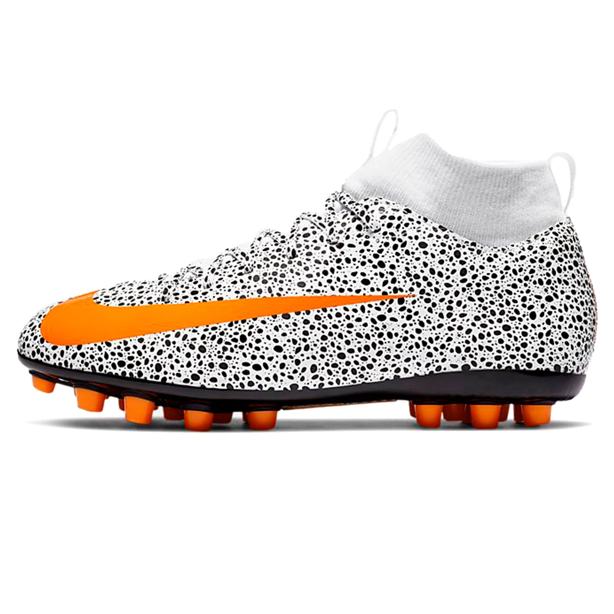 Botas de Fútbol Nike Mercurial Superfly 7 Academy CR7 AG Junior Blanco Naranja - Fútbol Factory