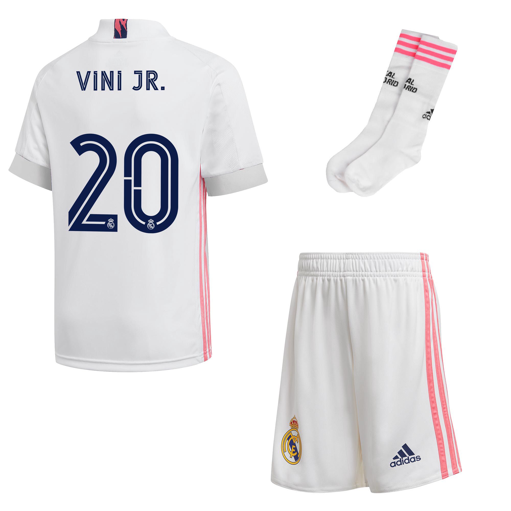 Conjunto 1ª Real Madrid 2020/2021 Junior Vinicius Jr. - Fútbol Factory