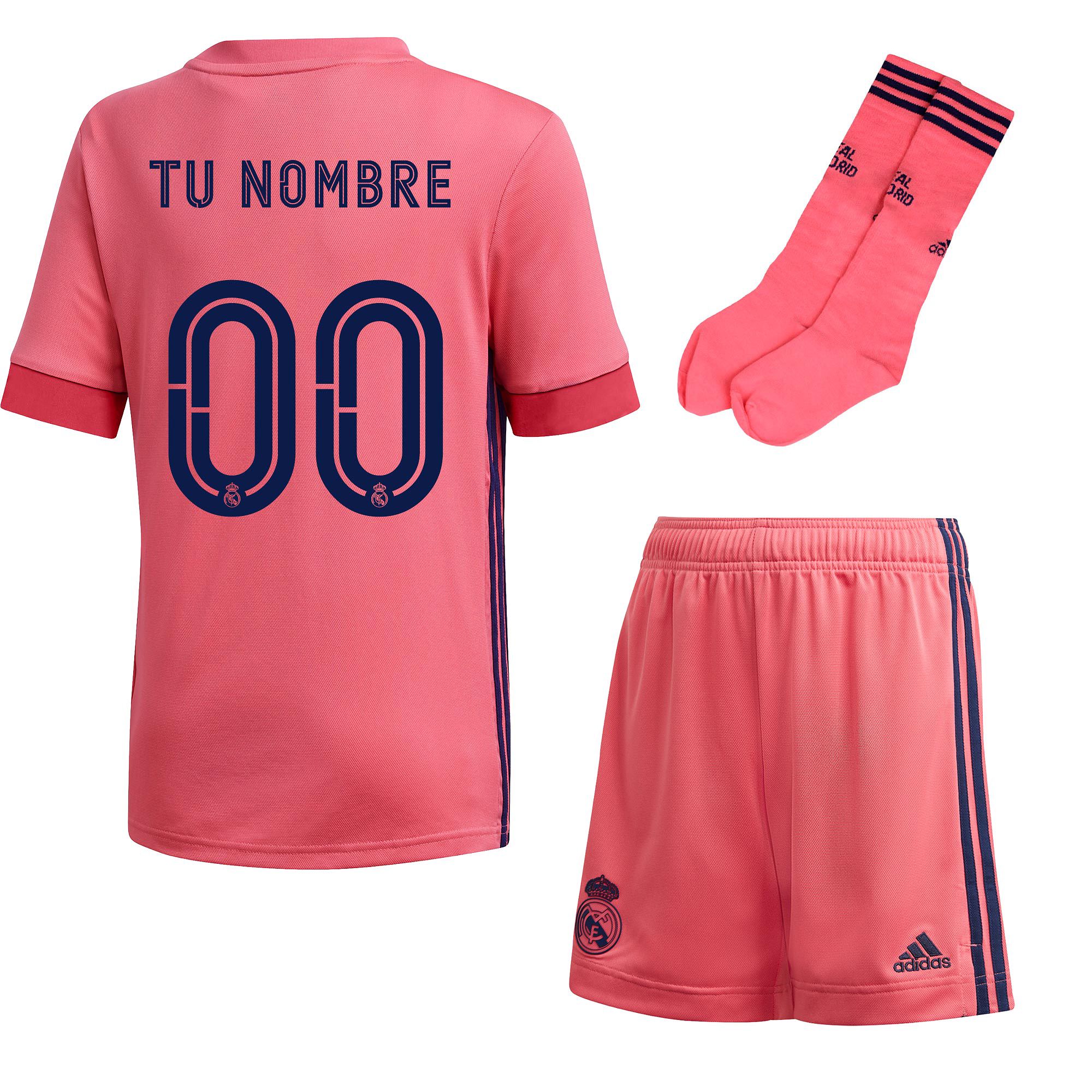 Conjunto 2ª Real Madrid 2020/2021 Junior Rosa Personalizado - Fútbol Factory