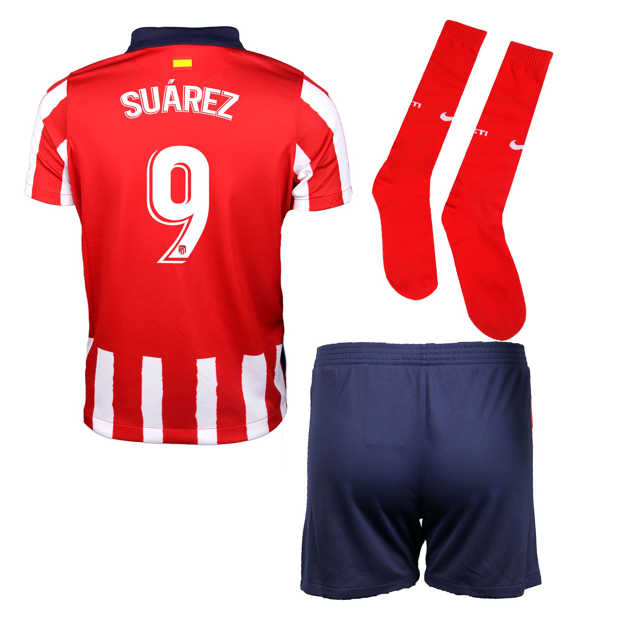 Conjunto 1ª Atlético de Madrid 2020/2021 Infantil Luis Suárez - Fútbol Factory