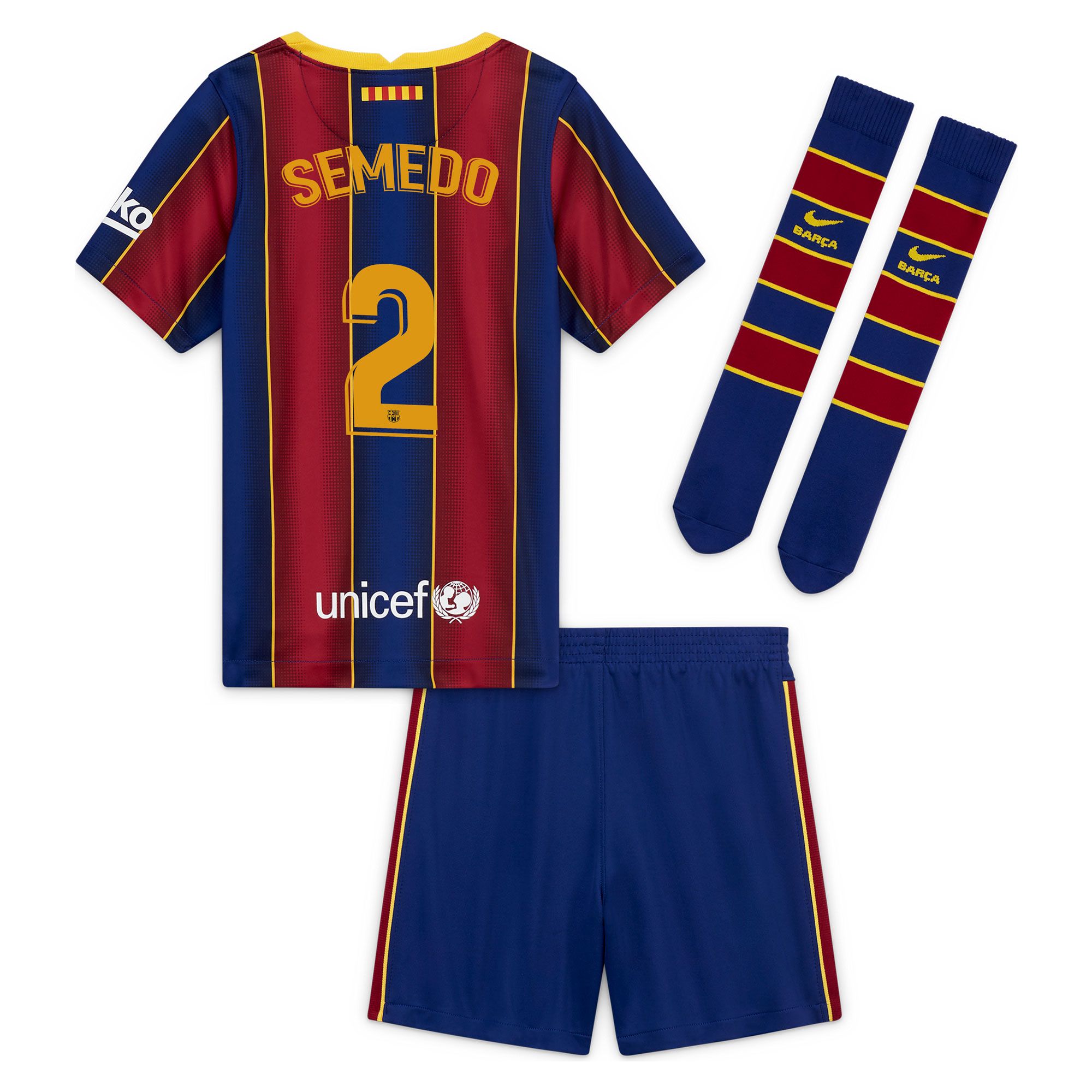 Conjunto 1ª FC Barcelona 2020/2021 Infantil  Semedo - Fútbol Factory