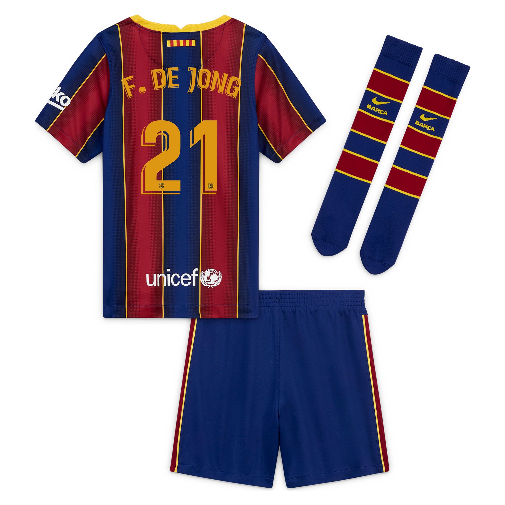 Conjunto 1ª FC Barcelona 2020/2021 Infantil  F. De Jong - Fútbol Factory