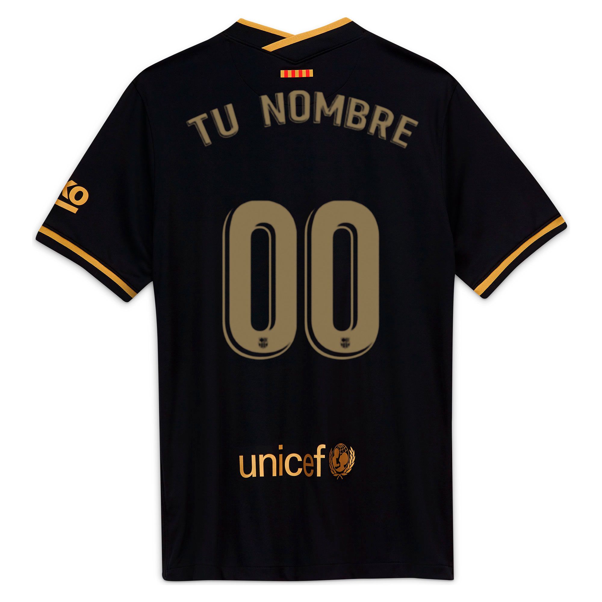 Camiseta 2ª FC Barcelona 2020/2021 Negro Oro Personalizado - Fútbol Factory