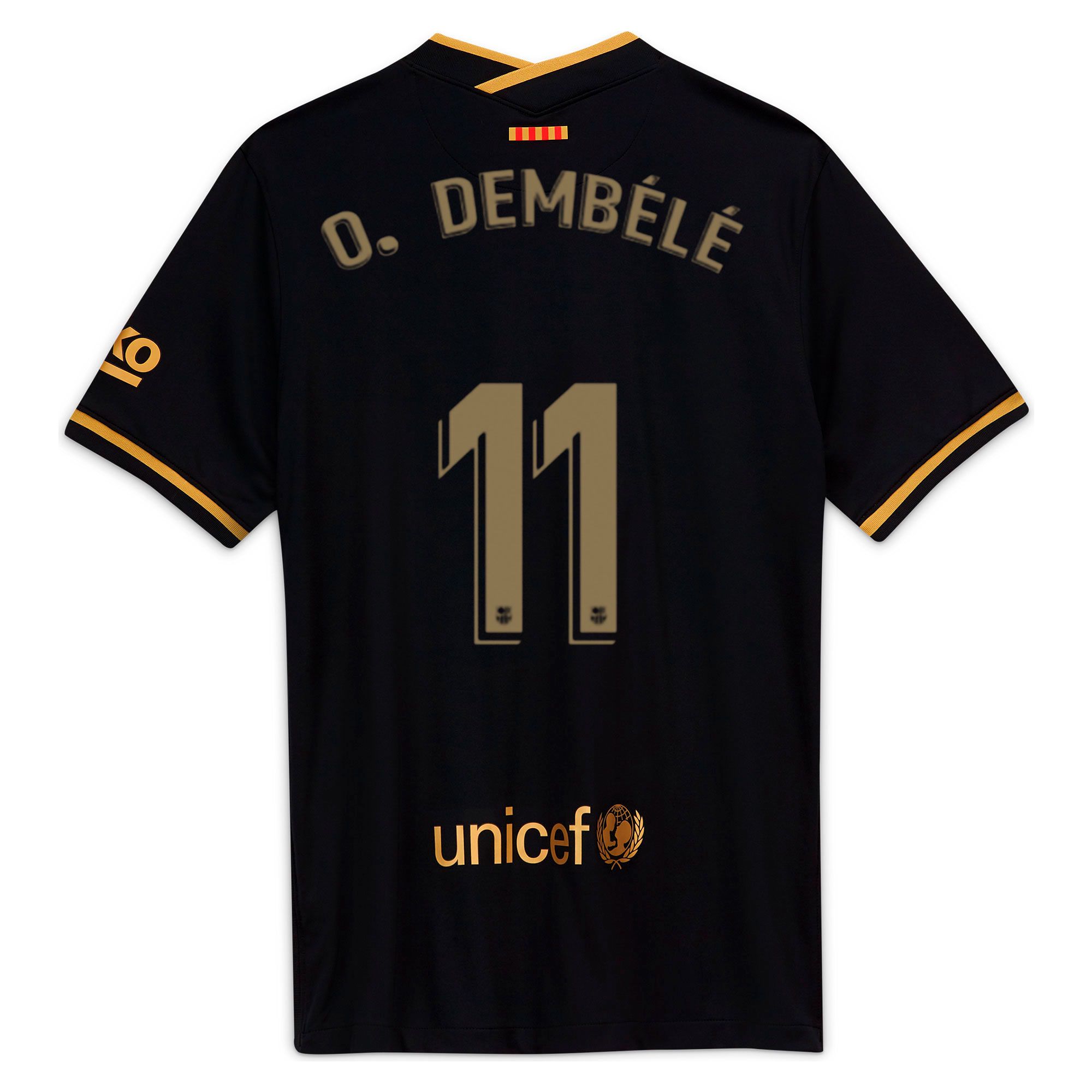 Camiseta 2ª FC Barcelona 2020/2021 Negro Oro O. Dembélé - Fútbol Factory